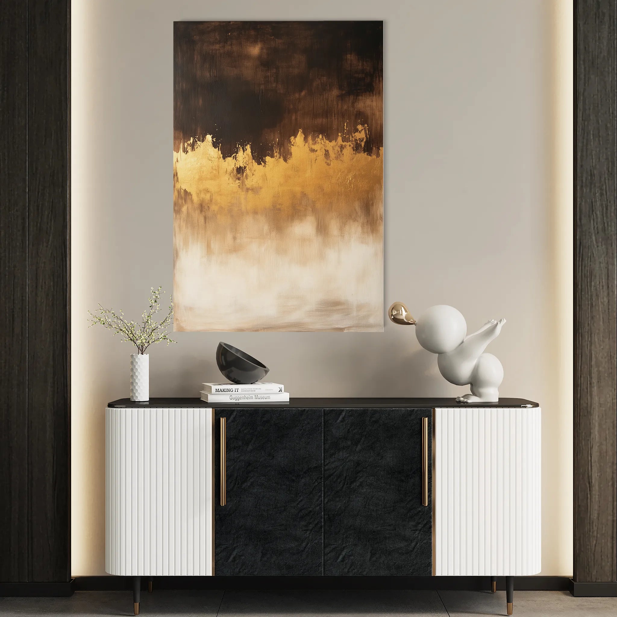 Abstract 657 Canvas Art 18" x 24" / 45 x 60 cm / Black