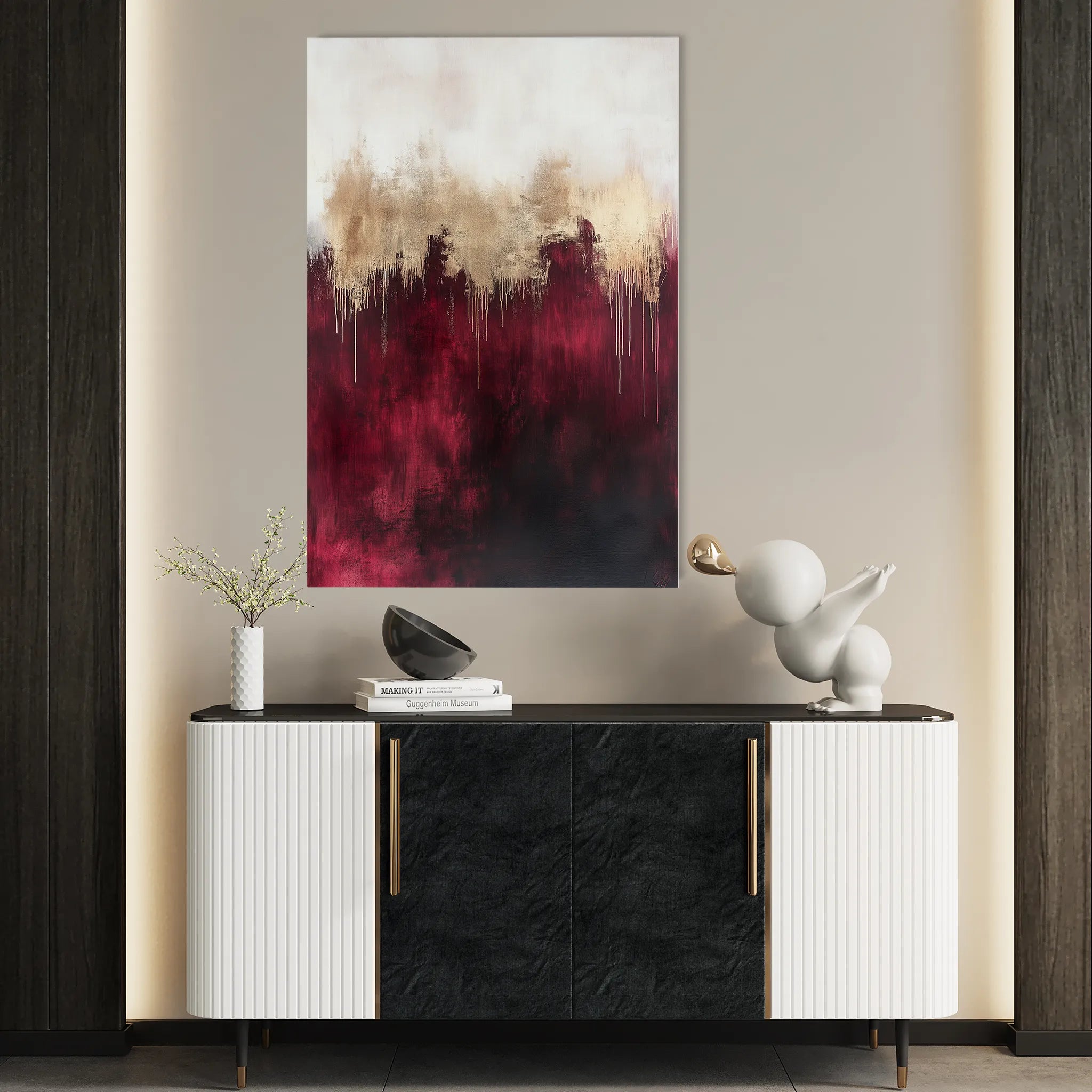 Abstract 659 Canvas Art 18" x 24" / 45 x 60 cm / Black