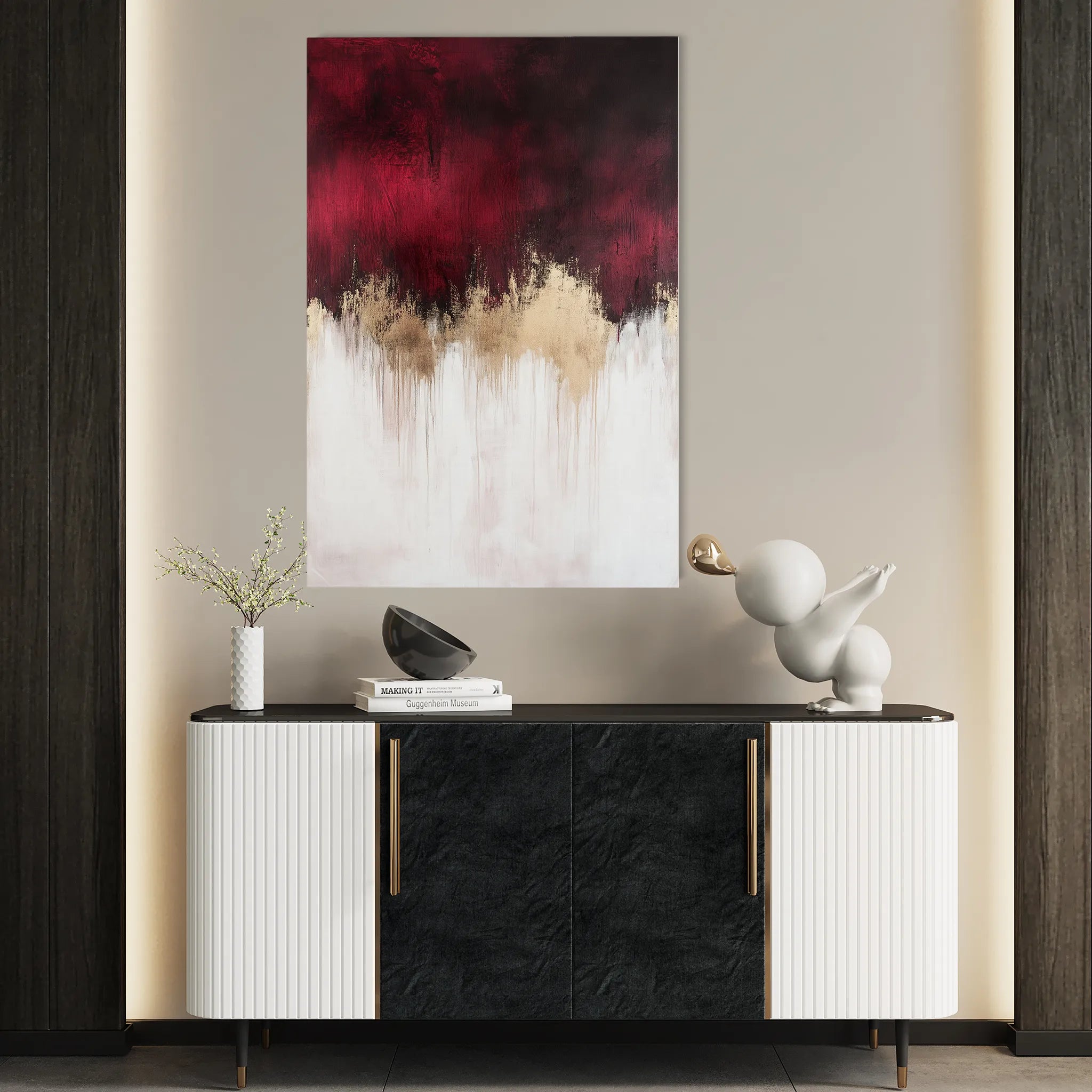 Abstract 660 Canvas Art 18" x 24" / 45 x 60 cm / Black