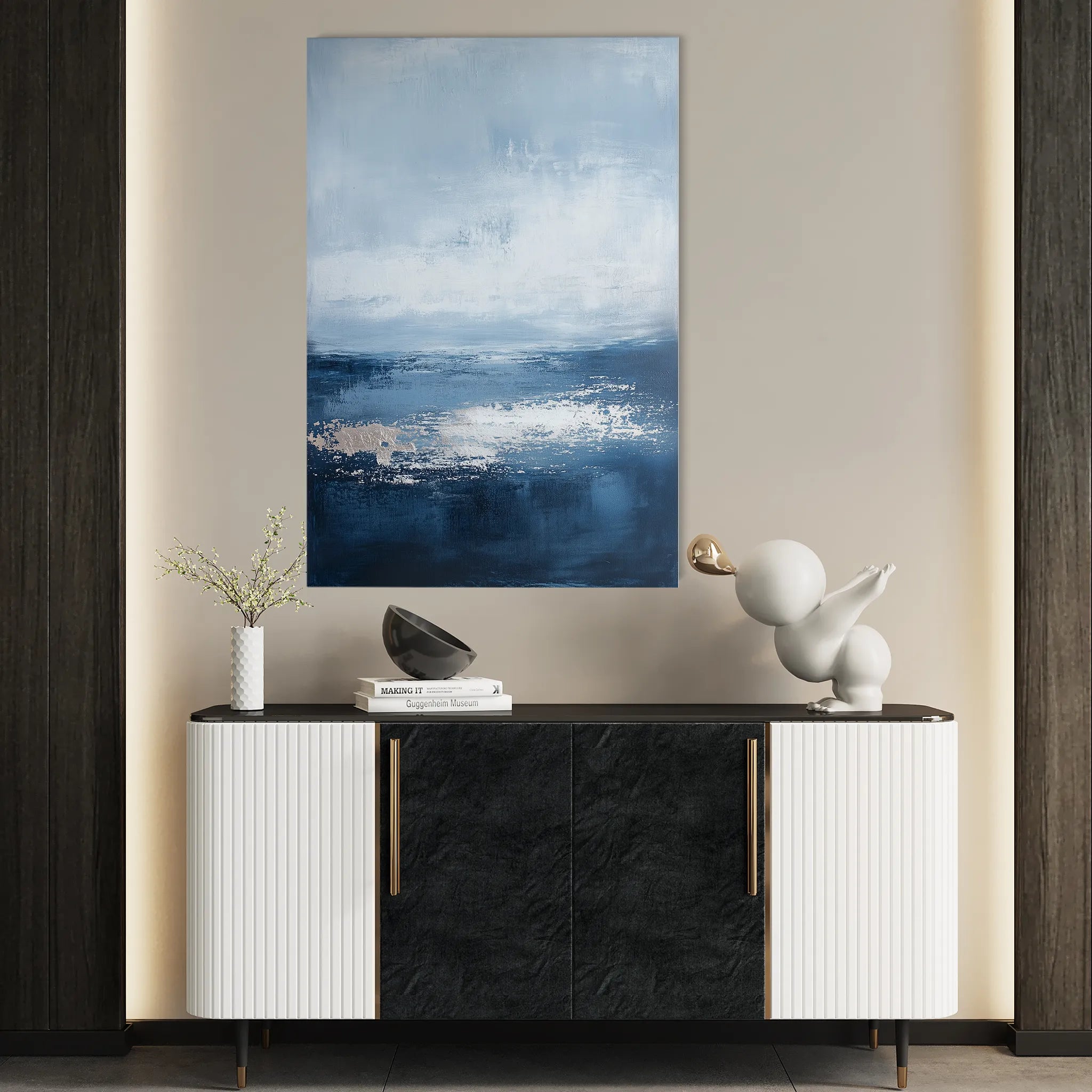 Abstract 662 Canvas Art 18" x 24" / 45 x 60 cm / Black