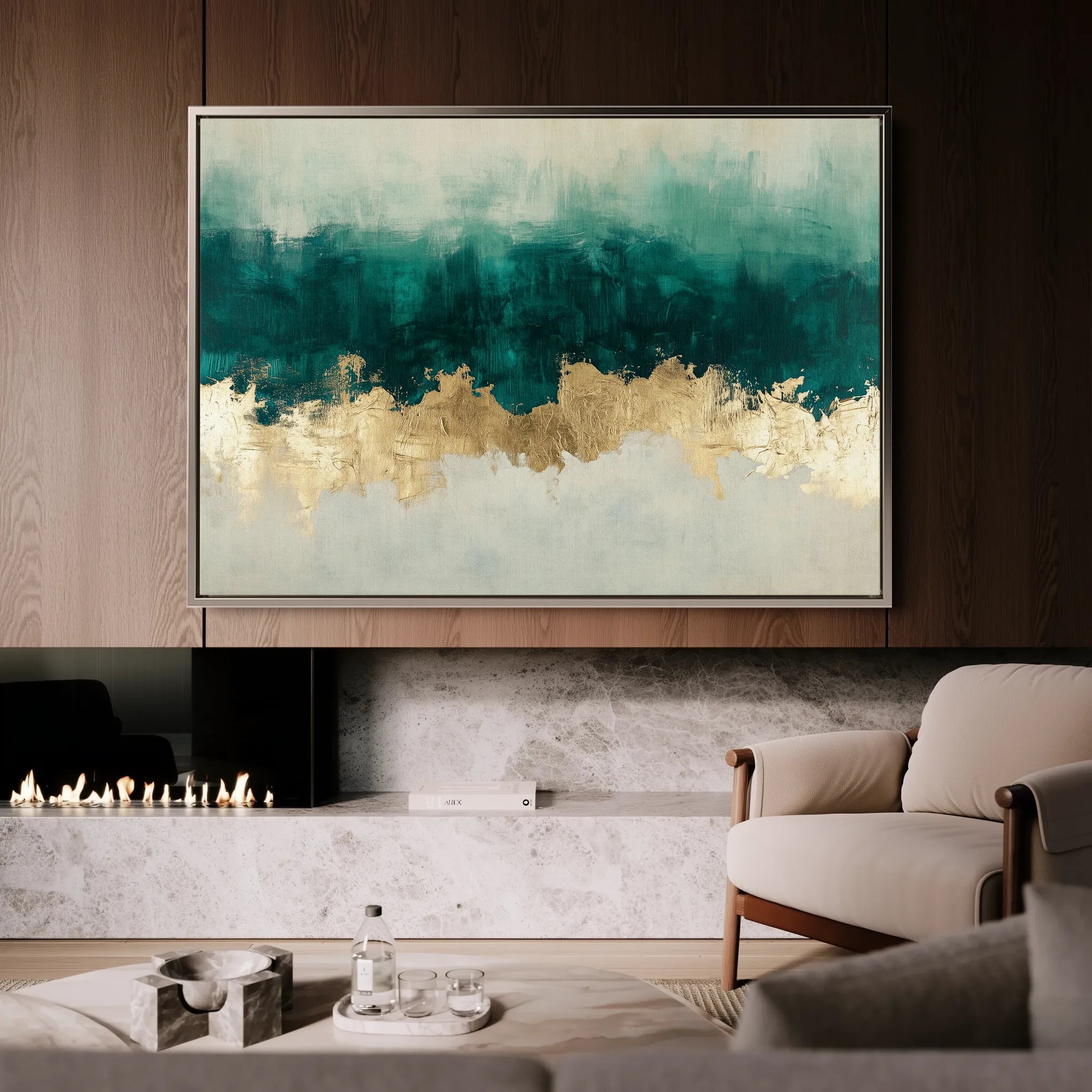 Abstract 664 Canvas Art 18" x 24" / 45 x 60 cm / Black