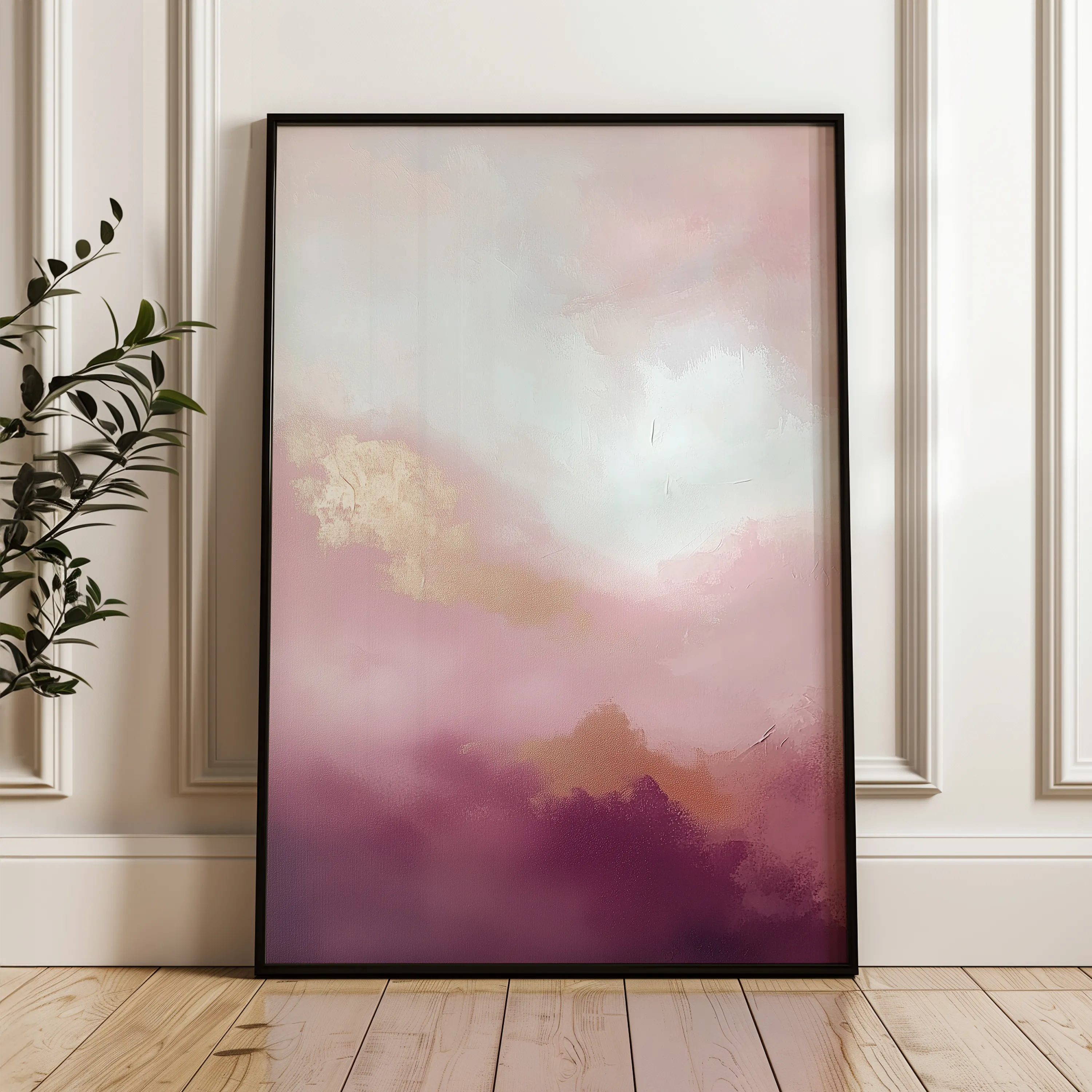 Abstract 667 Canvas Art 18" x 24" / 45 x 60 cm / Black