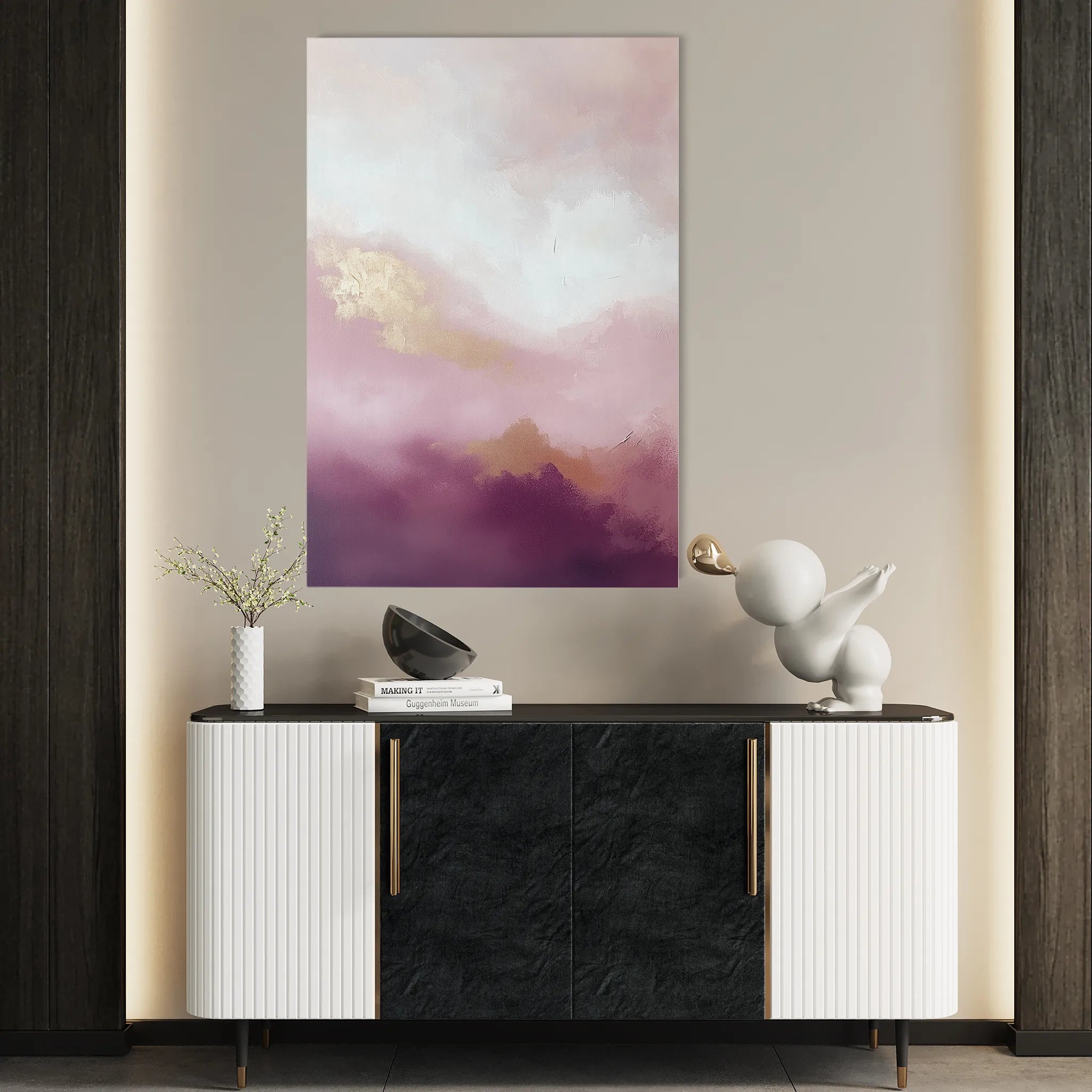 Abstract 667 Canvas Art 18" x 24" / 45 x 60 cm / Black