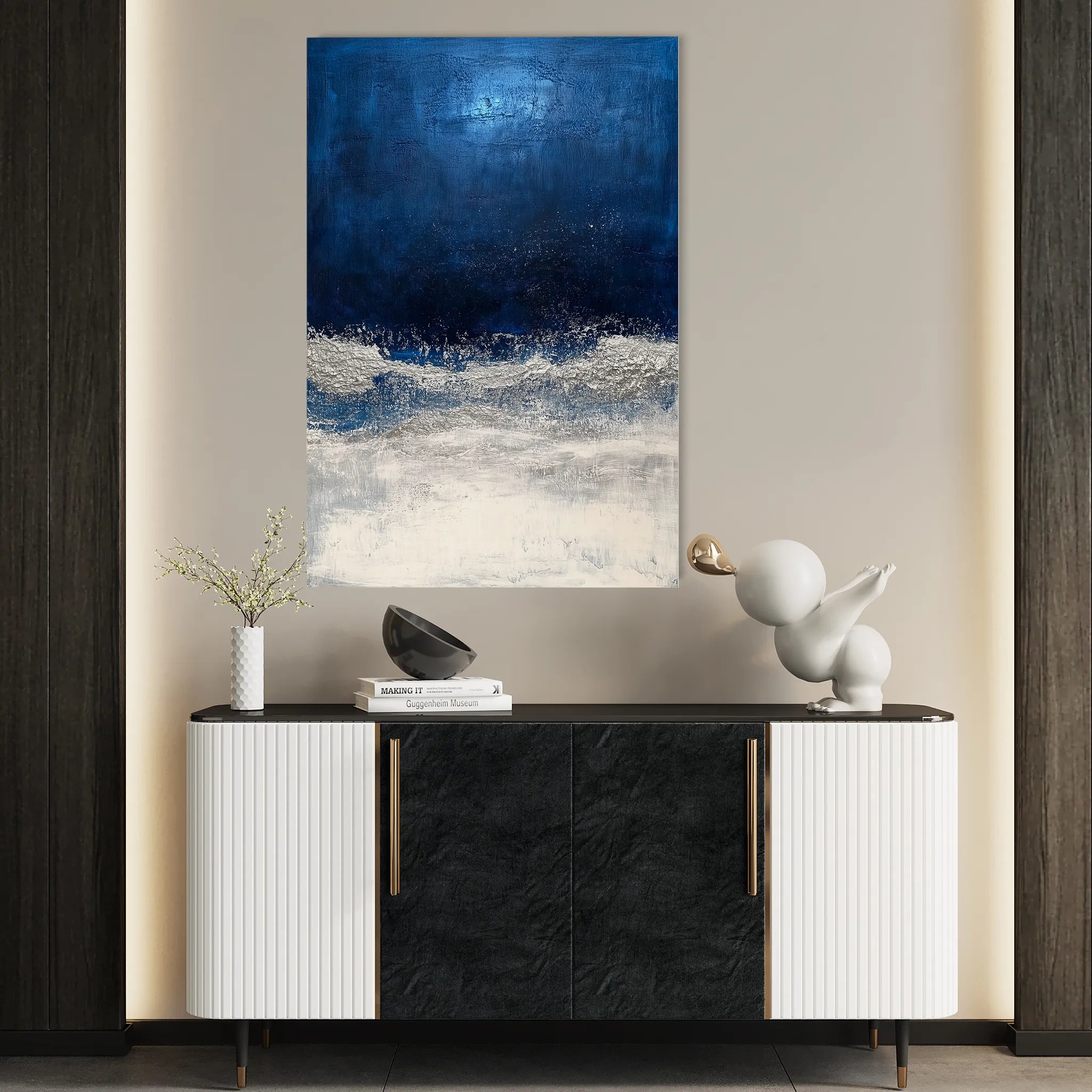Abstract 668 Canvas Art 18" x 24" / 45 x 60 cm / Black