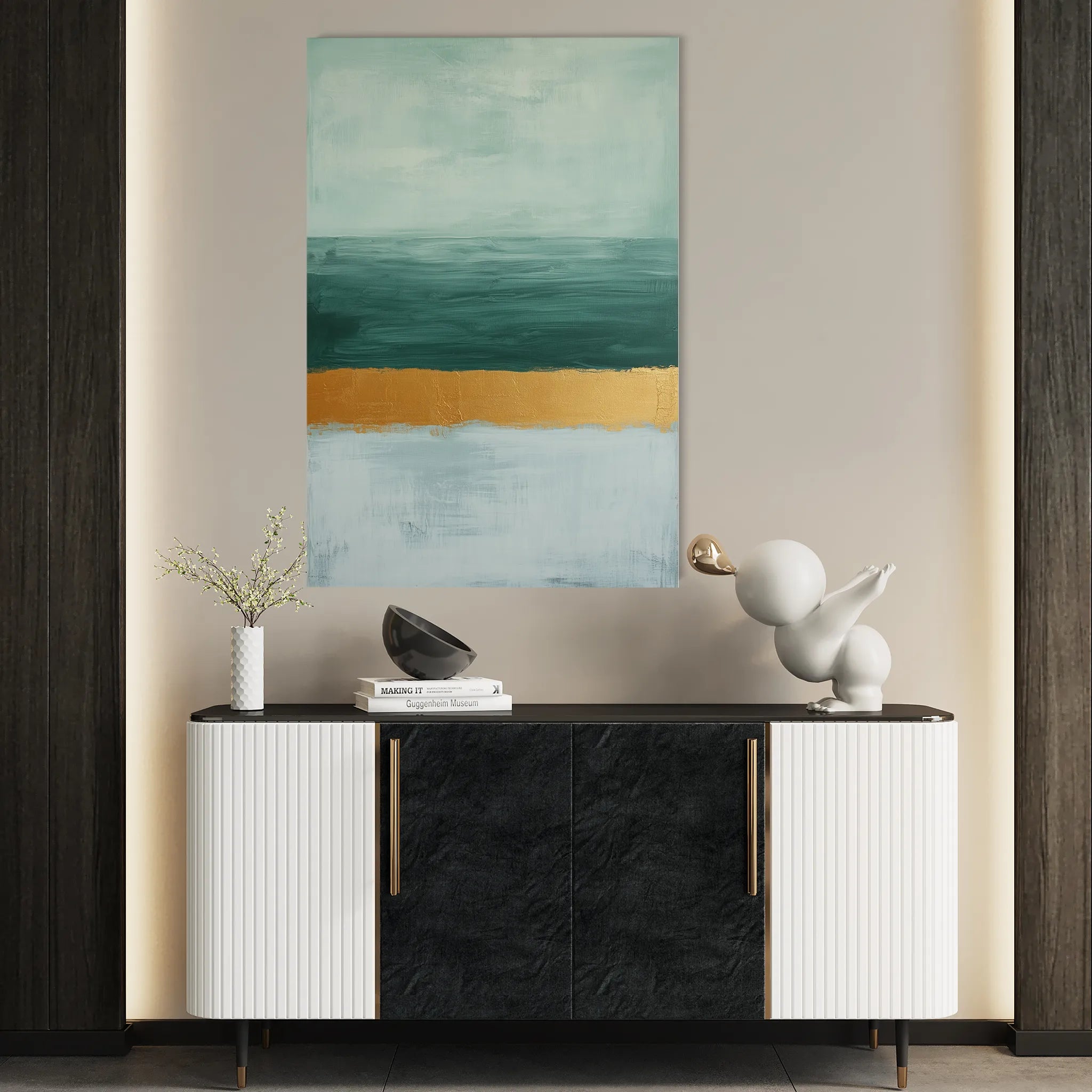 Abstract 674 Canvas Art 18" x 24" / 45 x 60 cm / Black