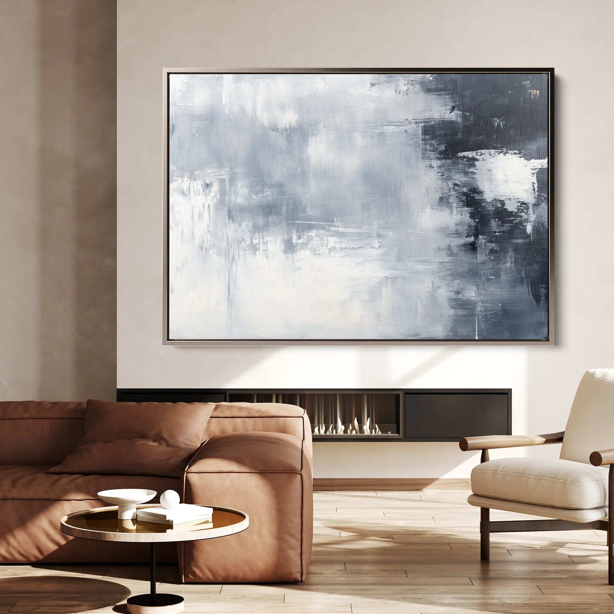 Abstract 675 Canvas Art 18" x 24" / 45 x 60 cm / Black