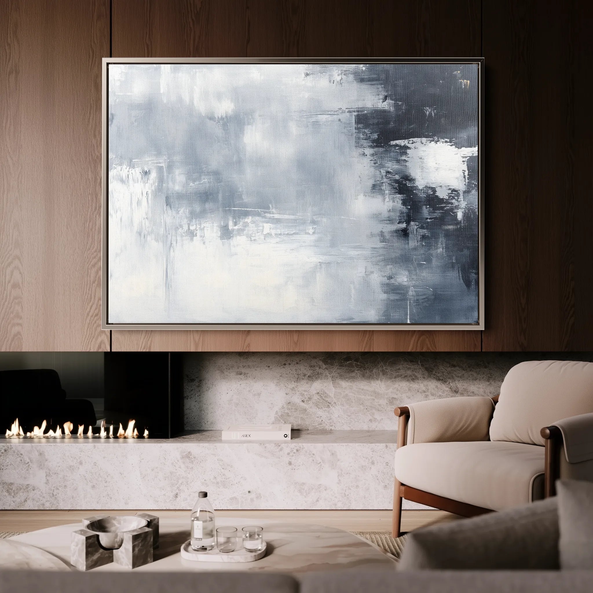 Abstract 675 Canvas Art 18" x 24" / 45 x 60 cm / Black