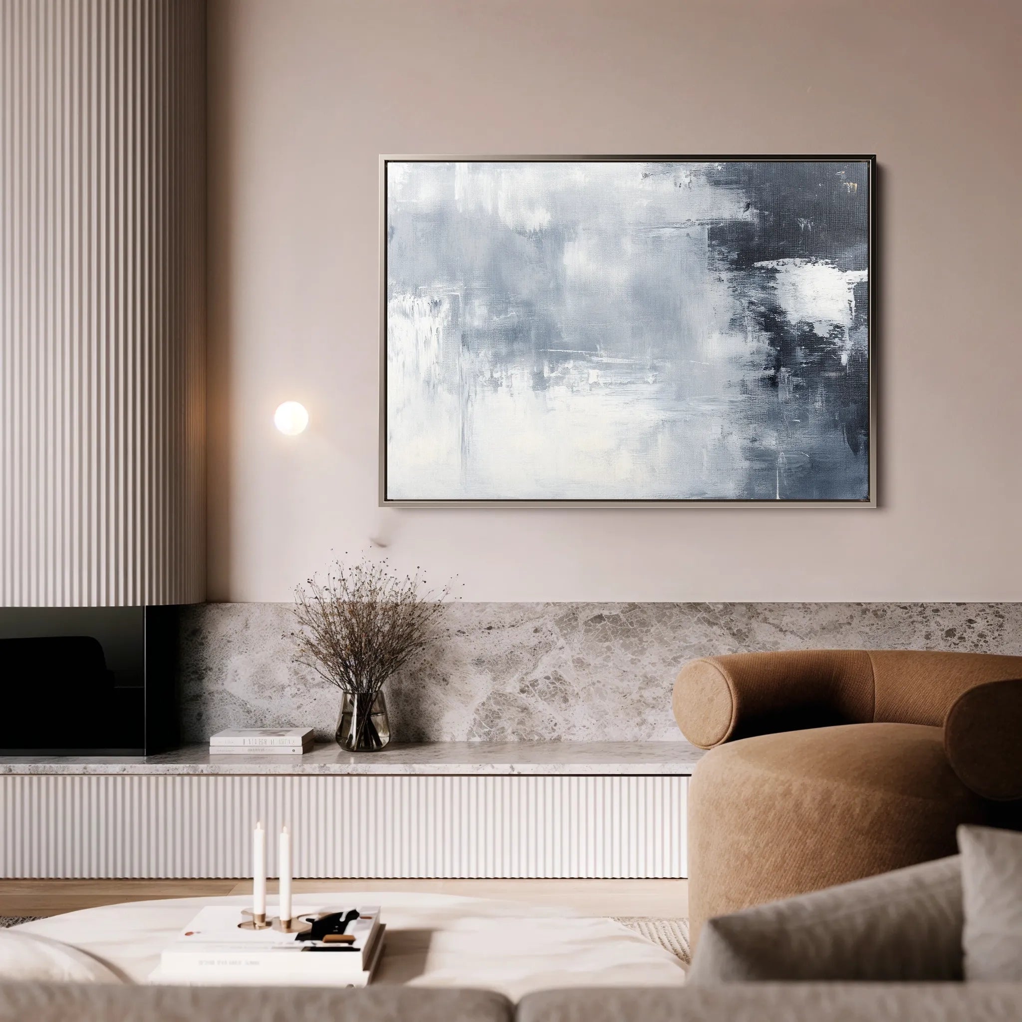 Abstract 675 Canvas Art 18" x 24" / 45 x 60 cm / Black