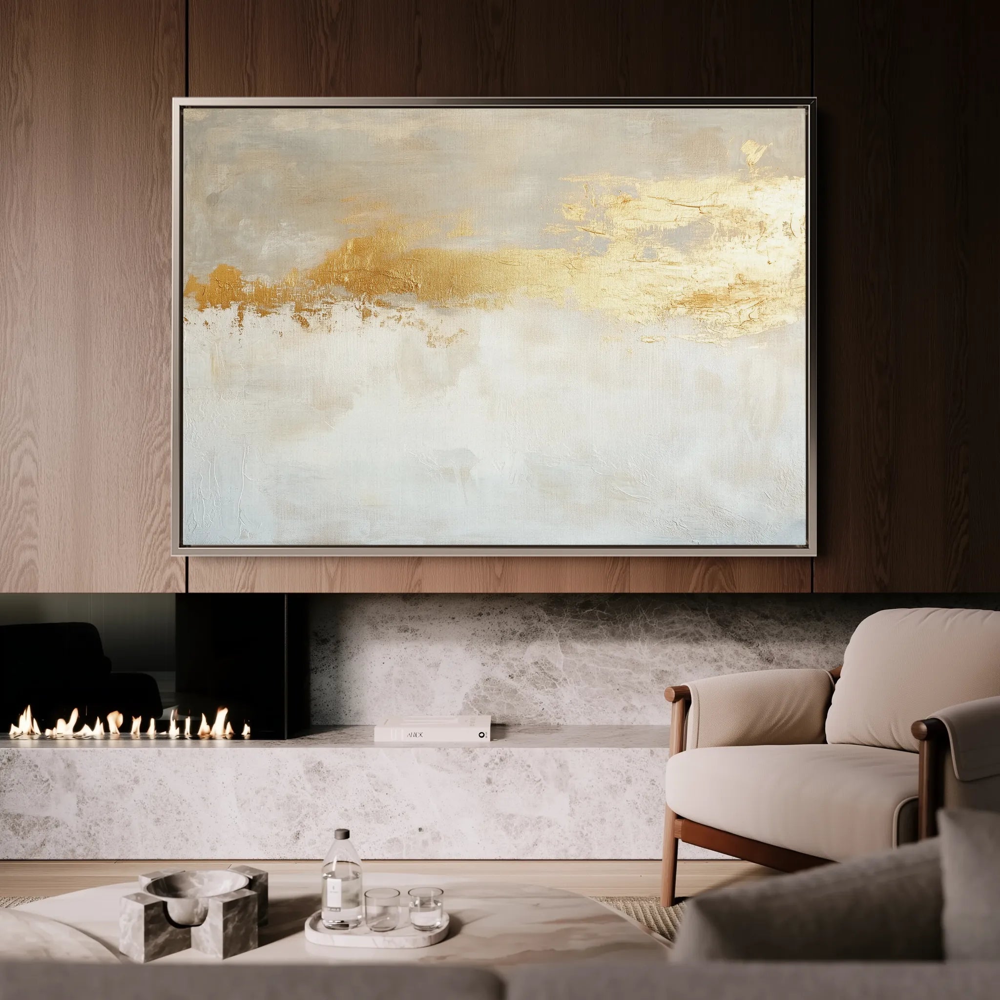 Abstract 676 Canvas Art 18" x 24" / 45 x 60 cm / Black