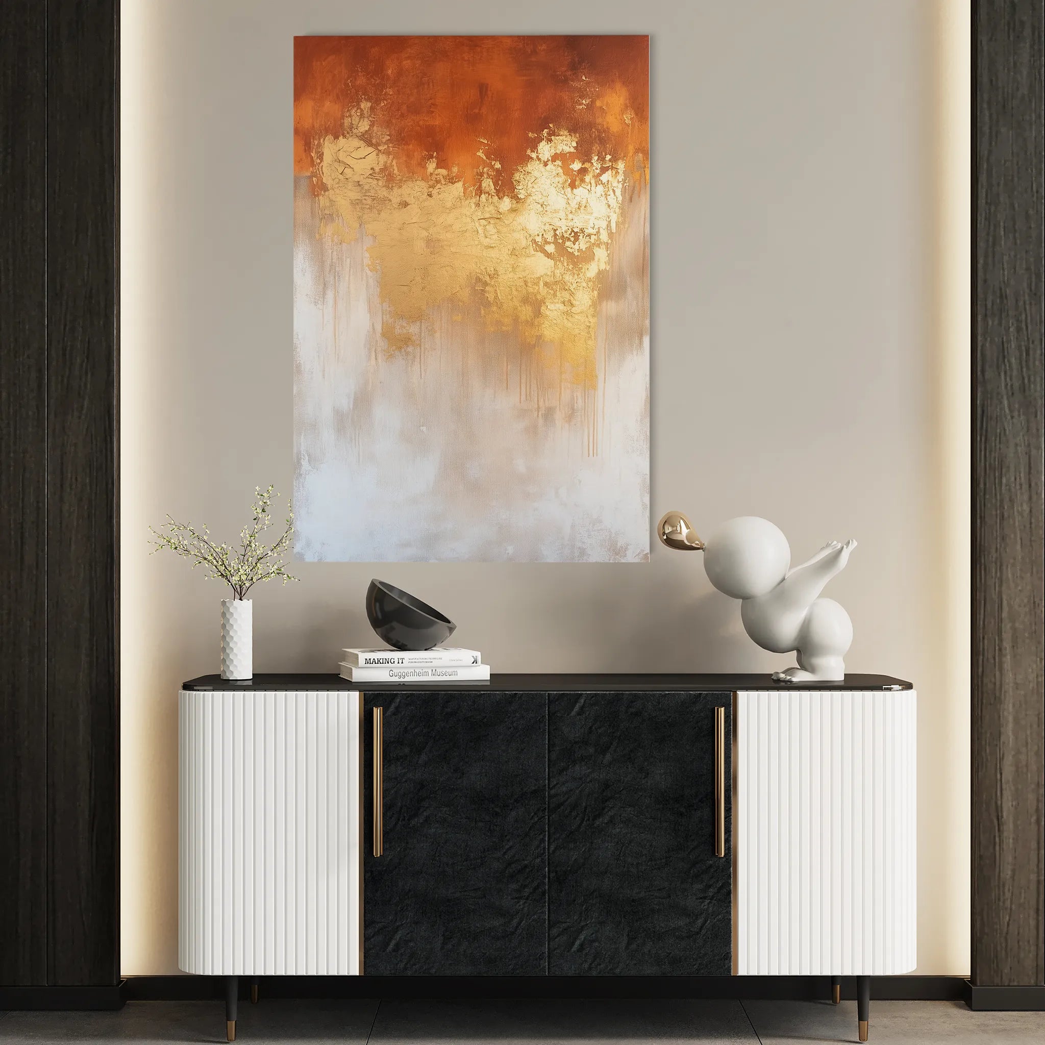 Abstract 680 Canvas Art 18" x 24" / 45 x 60 cm / Black