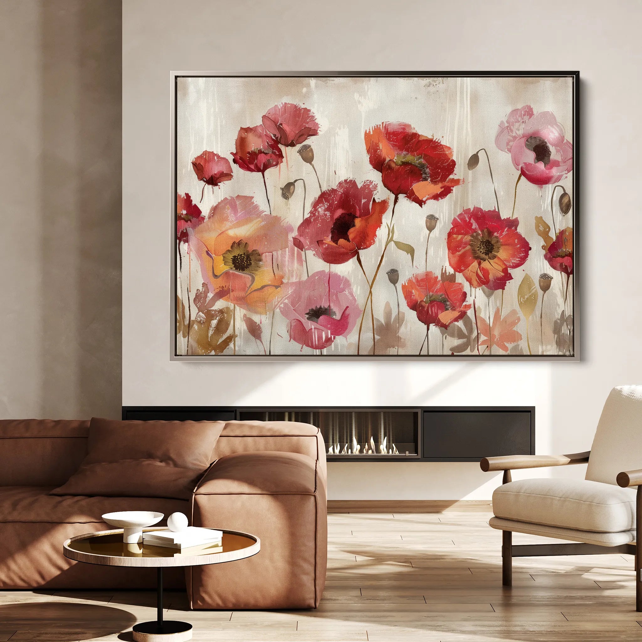 Floral 684 Canvas Art 18" x 24" / 45 x 60 cm / Black