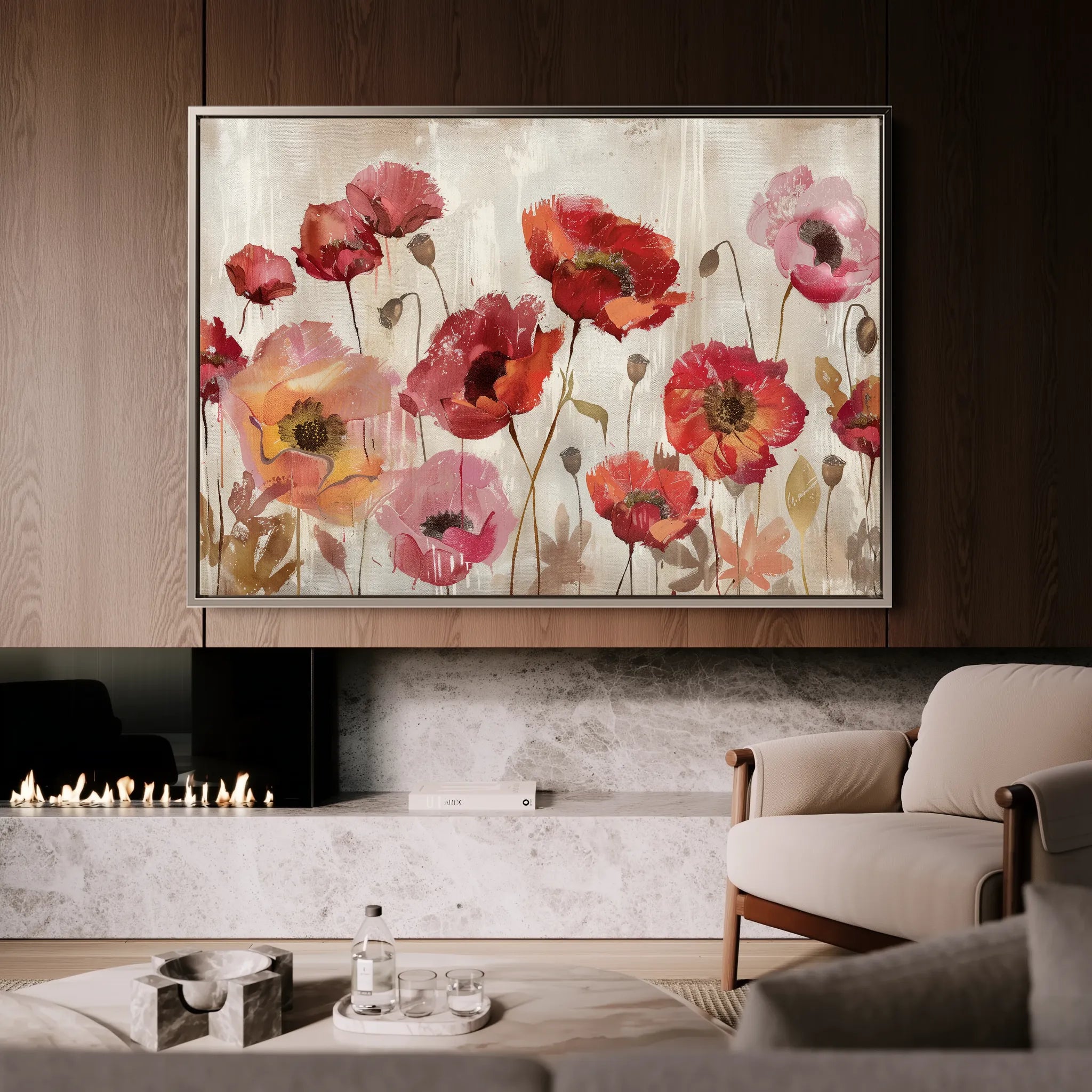 Floral 684 Canvas Art 18" x 24" / 45 x 60 cm / Black