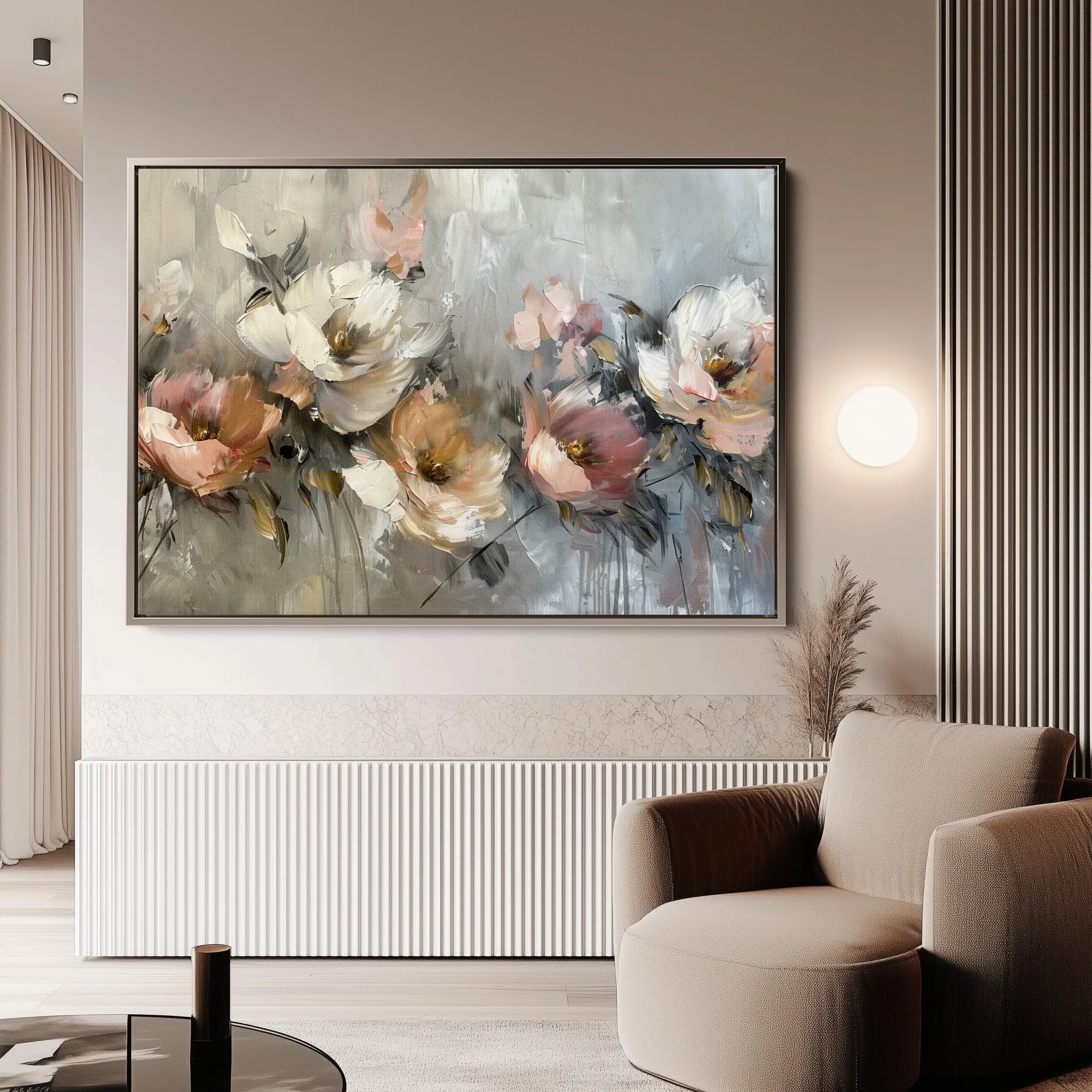 Floral 688 Canvas Art 18" x 24" / 45 x 60 cm / Black