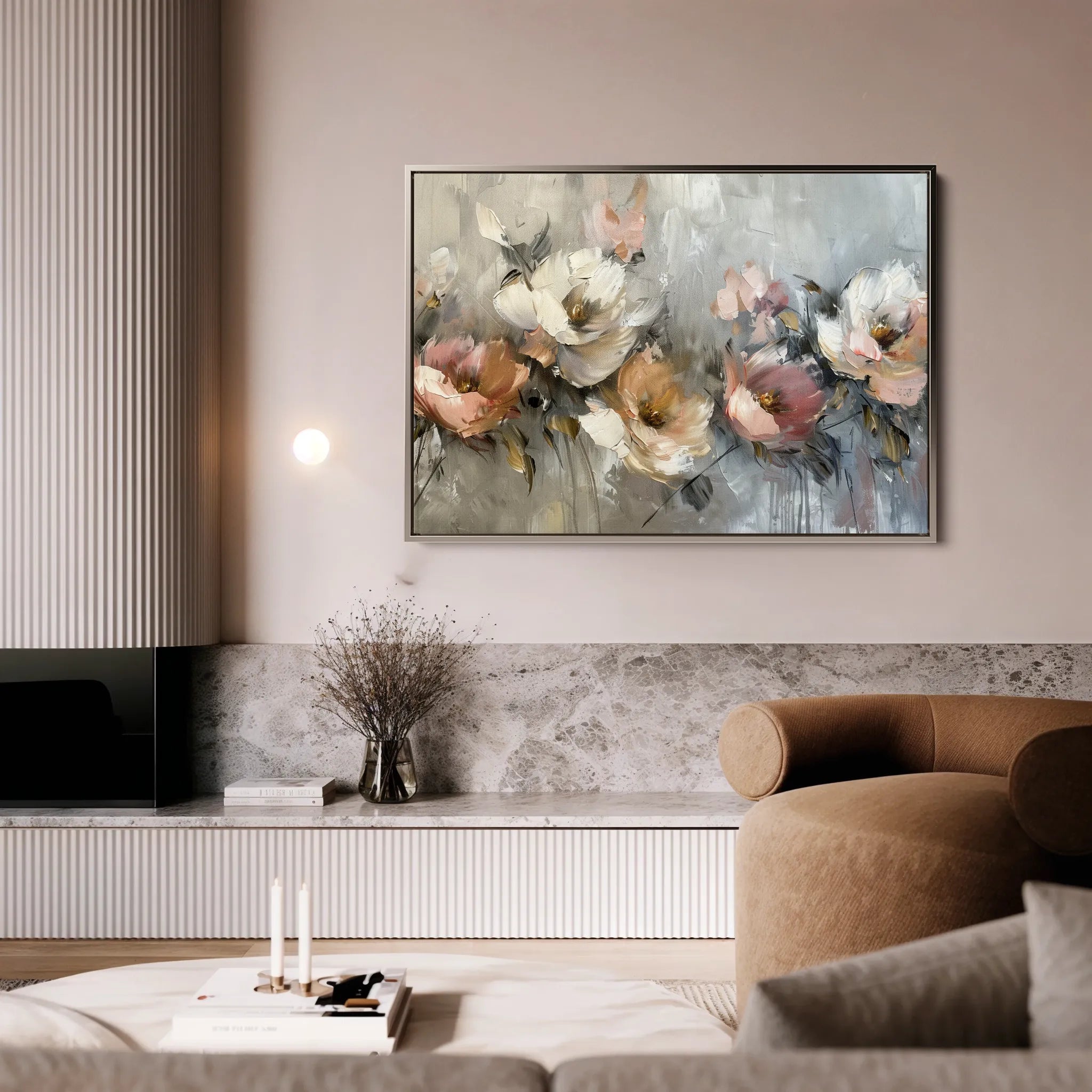 Floral 688 Canvas Art 18" x 24" / 45 x 60 cm / Black