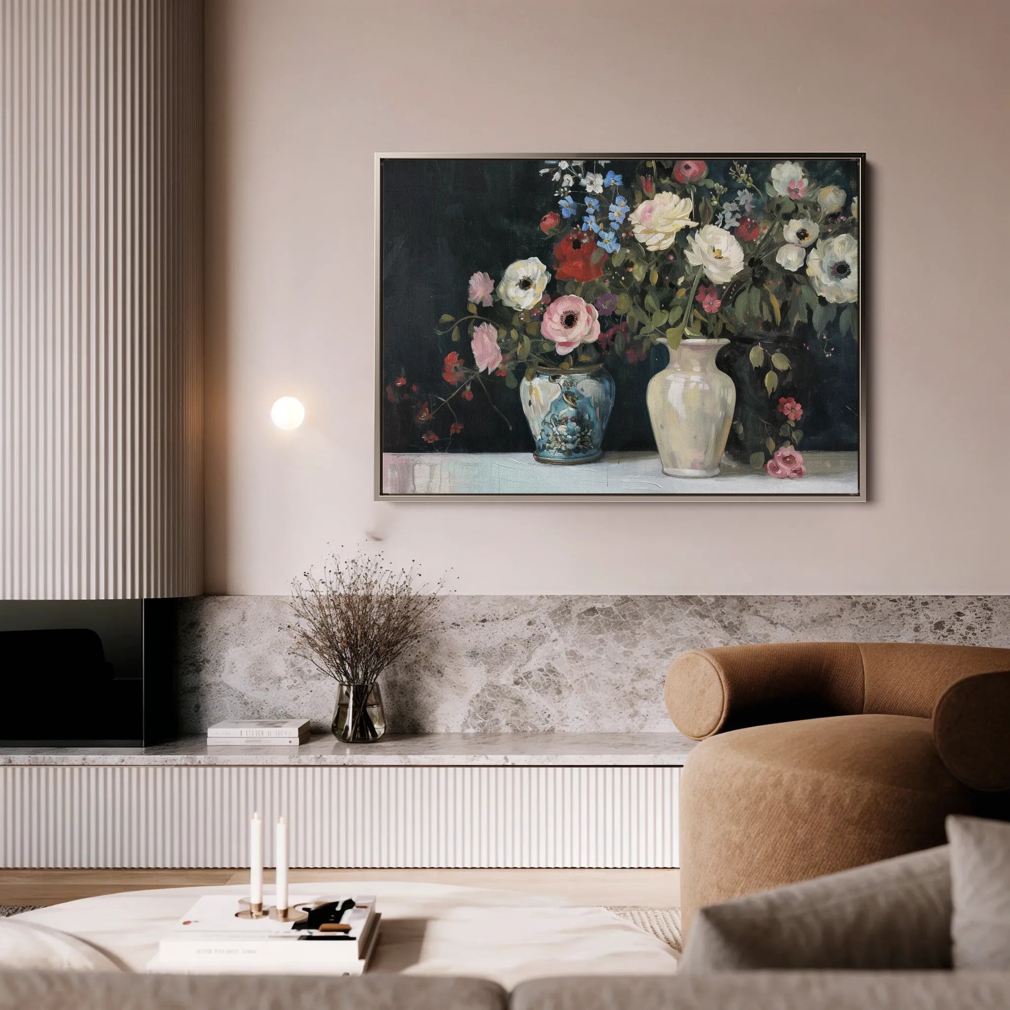 Floral 693 Canvas Art 18" x 24" / 45 x 60 cm / Black