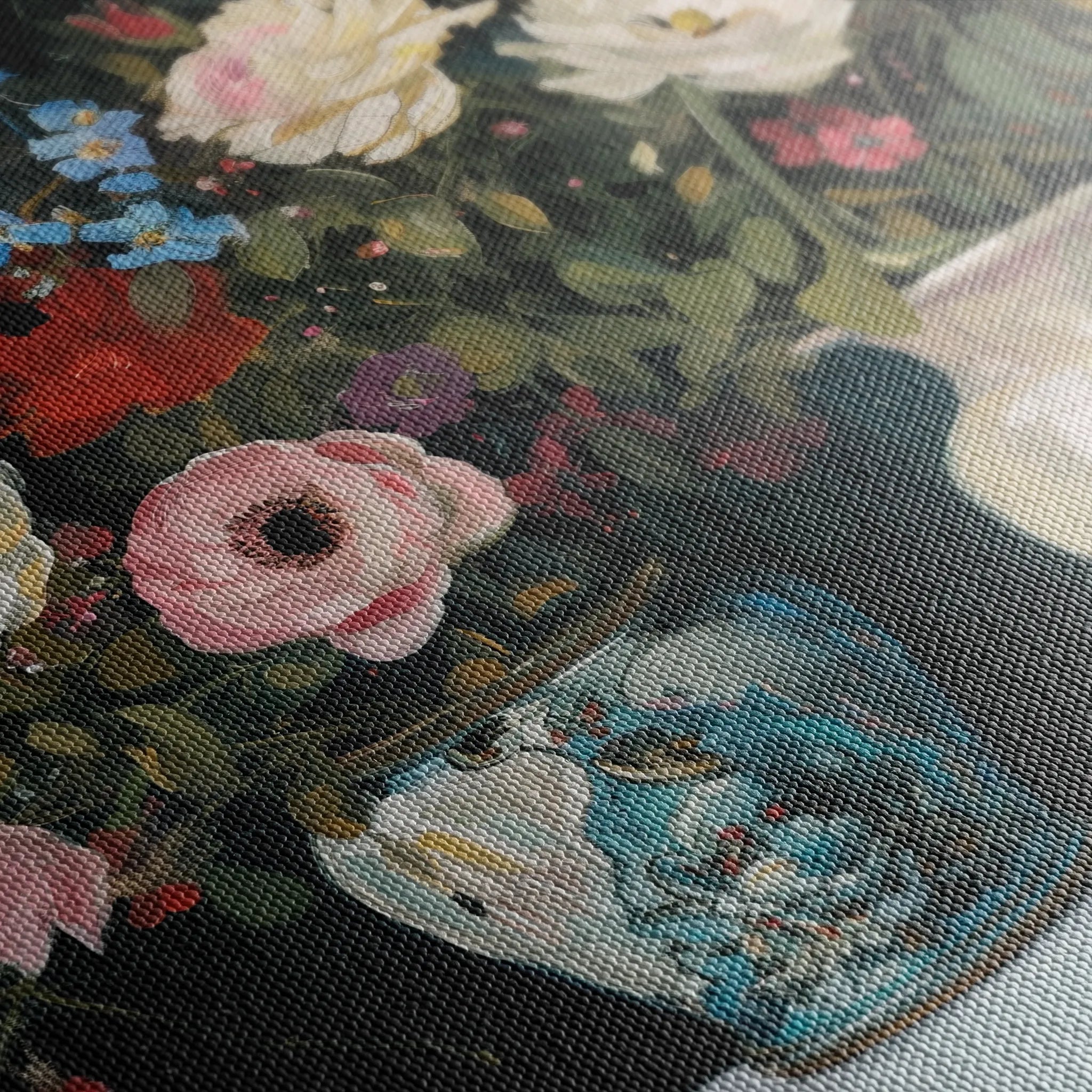 Floral 693 Canvas Art 18" x 24" / 45 x 60 cm / Black