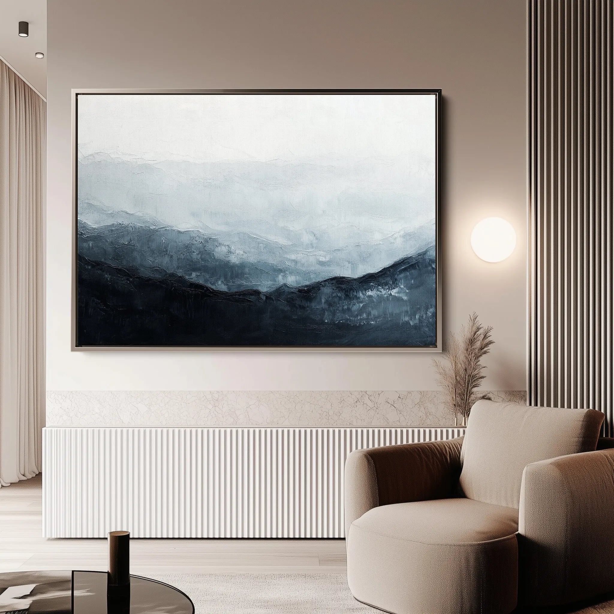 Abstract 694 Canvas Art 18" x 24" / 45 x 60 cm / Black