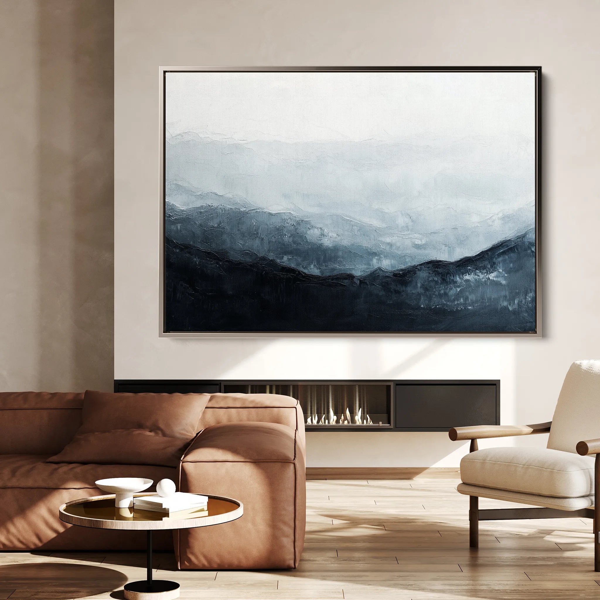 Abstract 694 Canvas Art 18" x 24" / 45 x 60 cm / Black