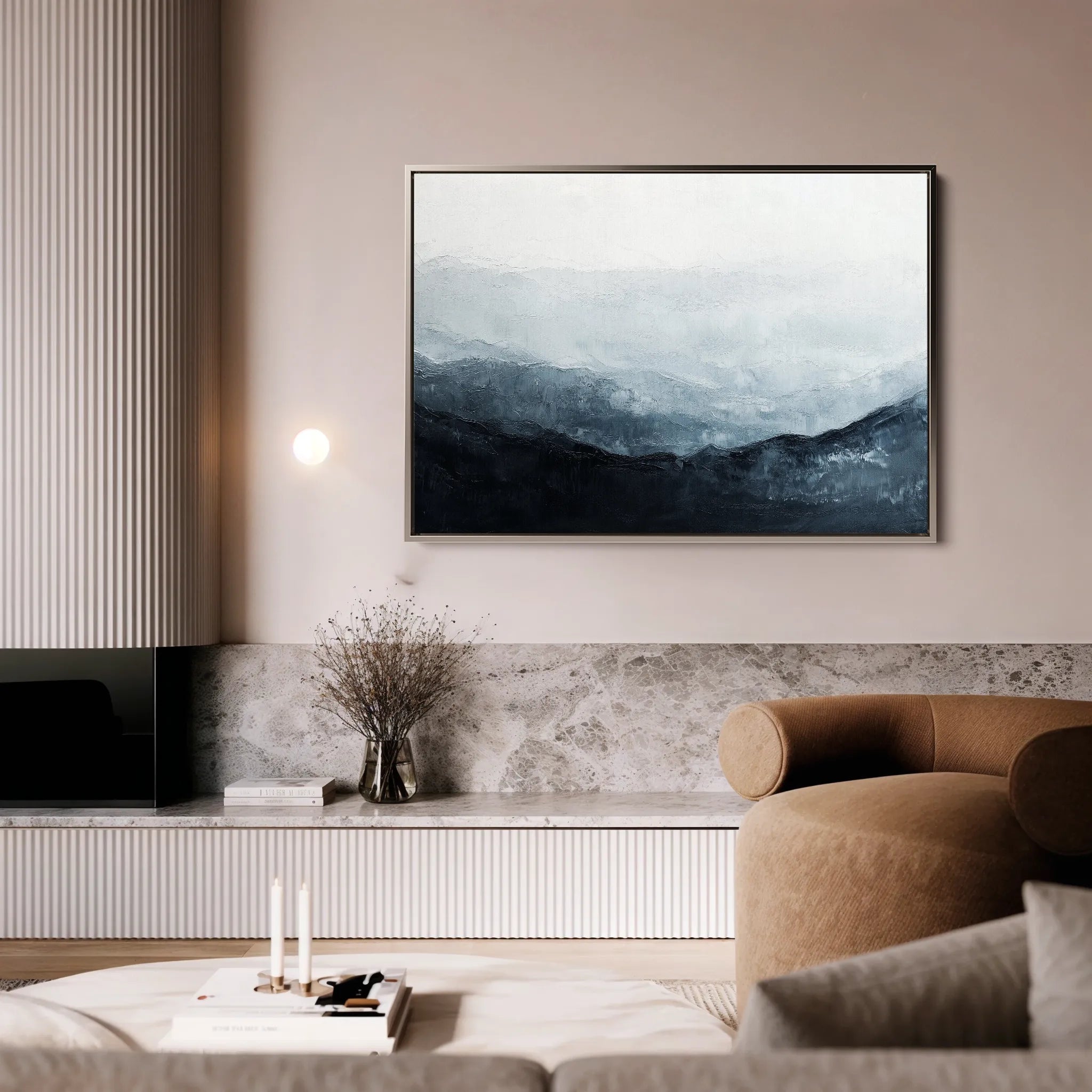 Abstract 694 Canvas Art 18" x 24" / 45 x 60 cm / Black