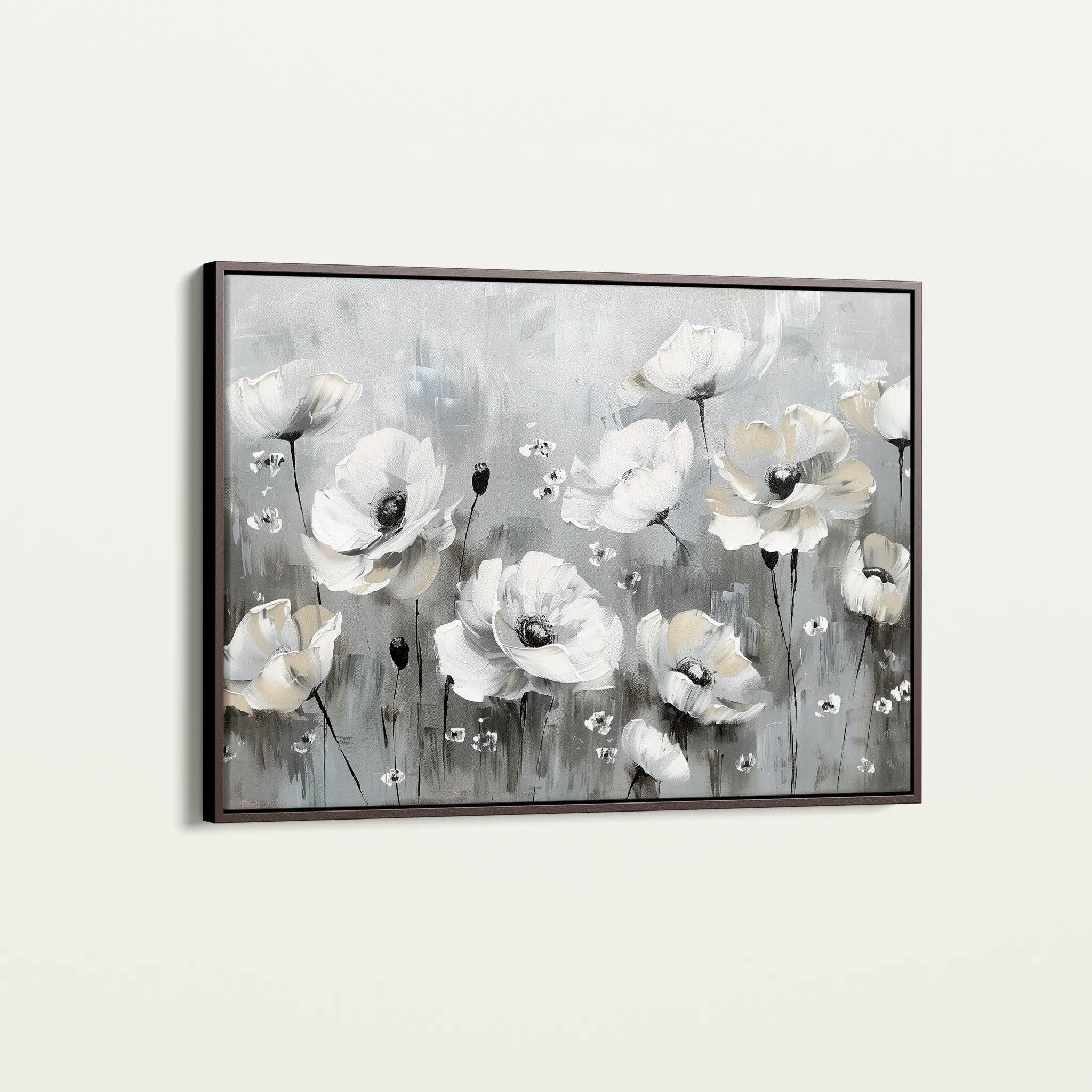 Floral 695 Canvas Art 18" x 24" / 45 x 60 cm / Black