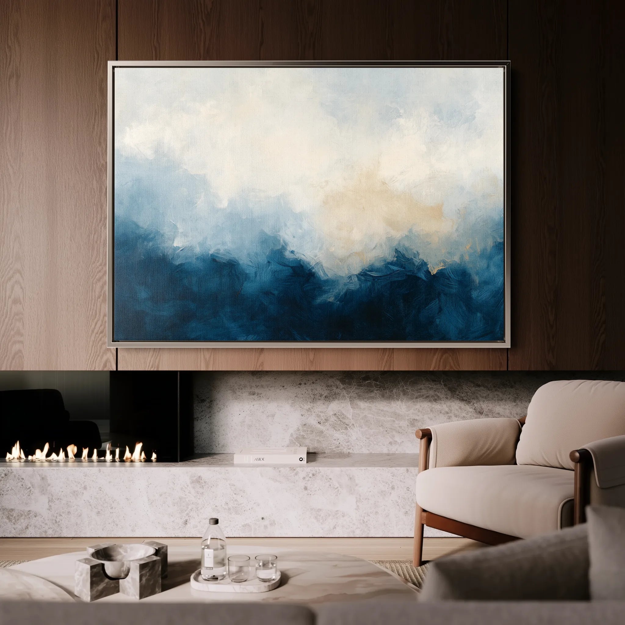 Abstract 696 Canvas Art 18" x 24" / 45 x 60 cm / Black