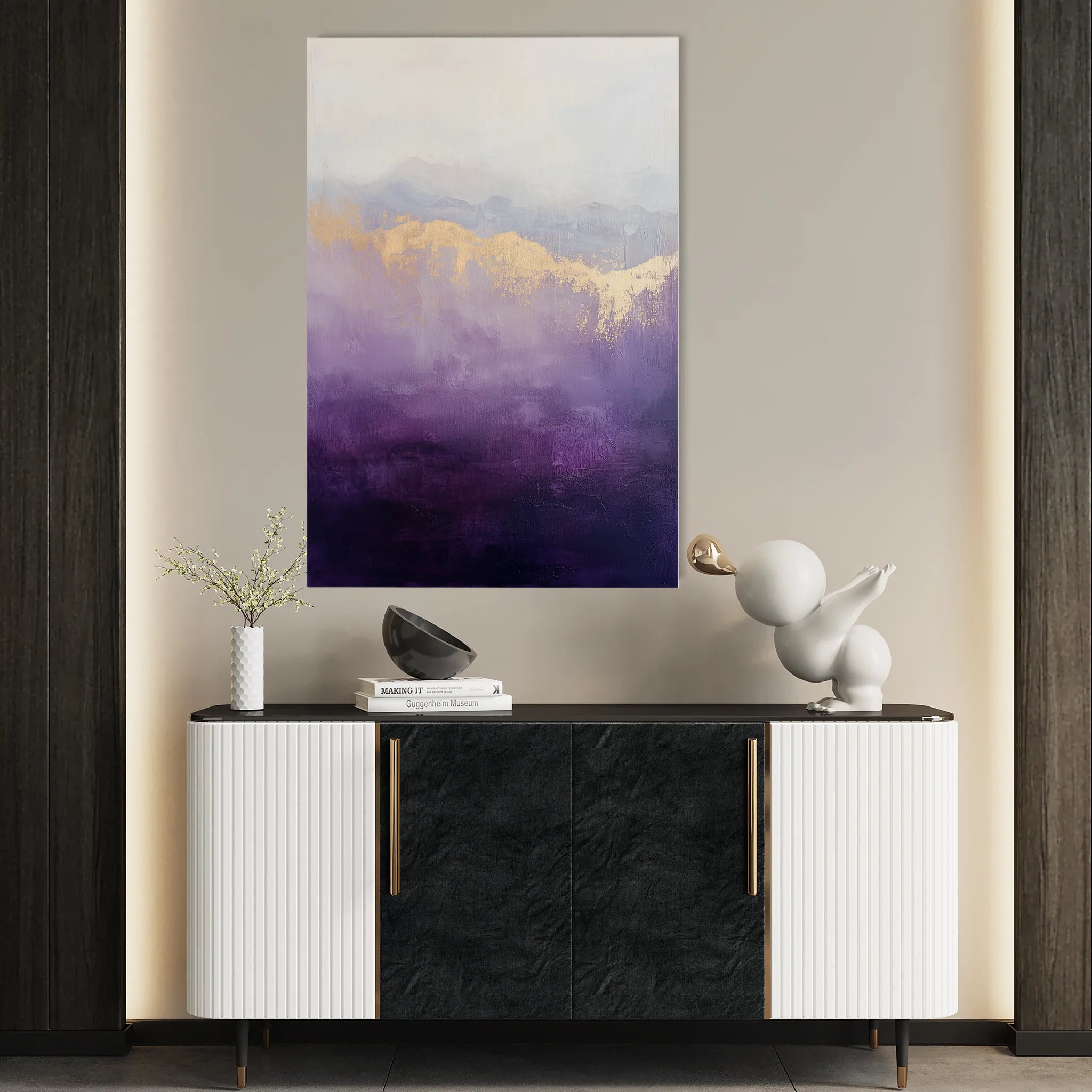 Abstract 697 Canvas Art 18" x 24" / 45 x 60 cm / Black