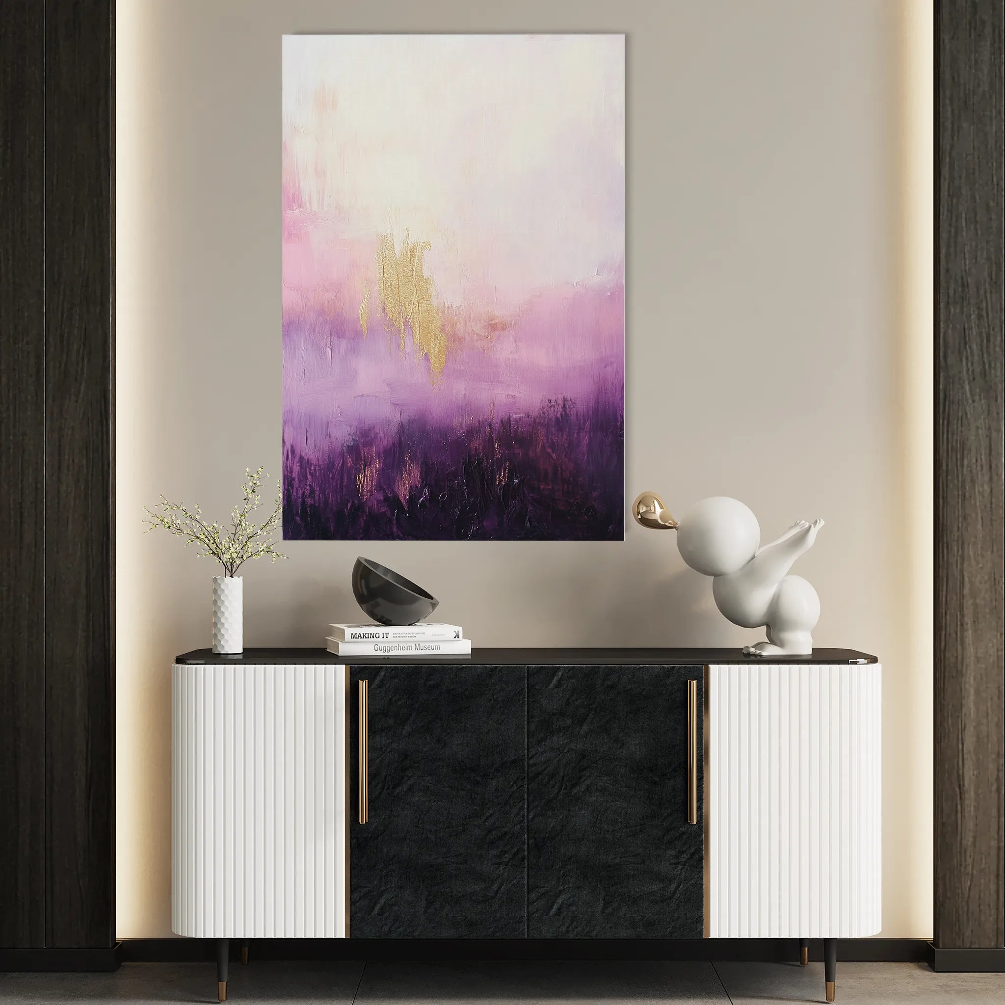 Abstract 698 Canvas Art 18" x 24" / 45 x 60 cm / Black