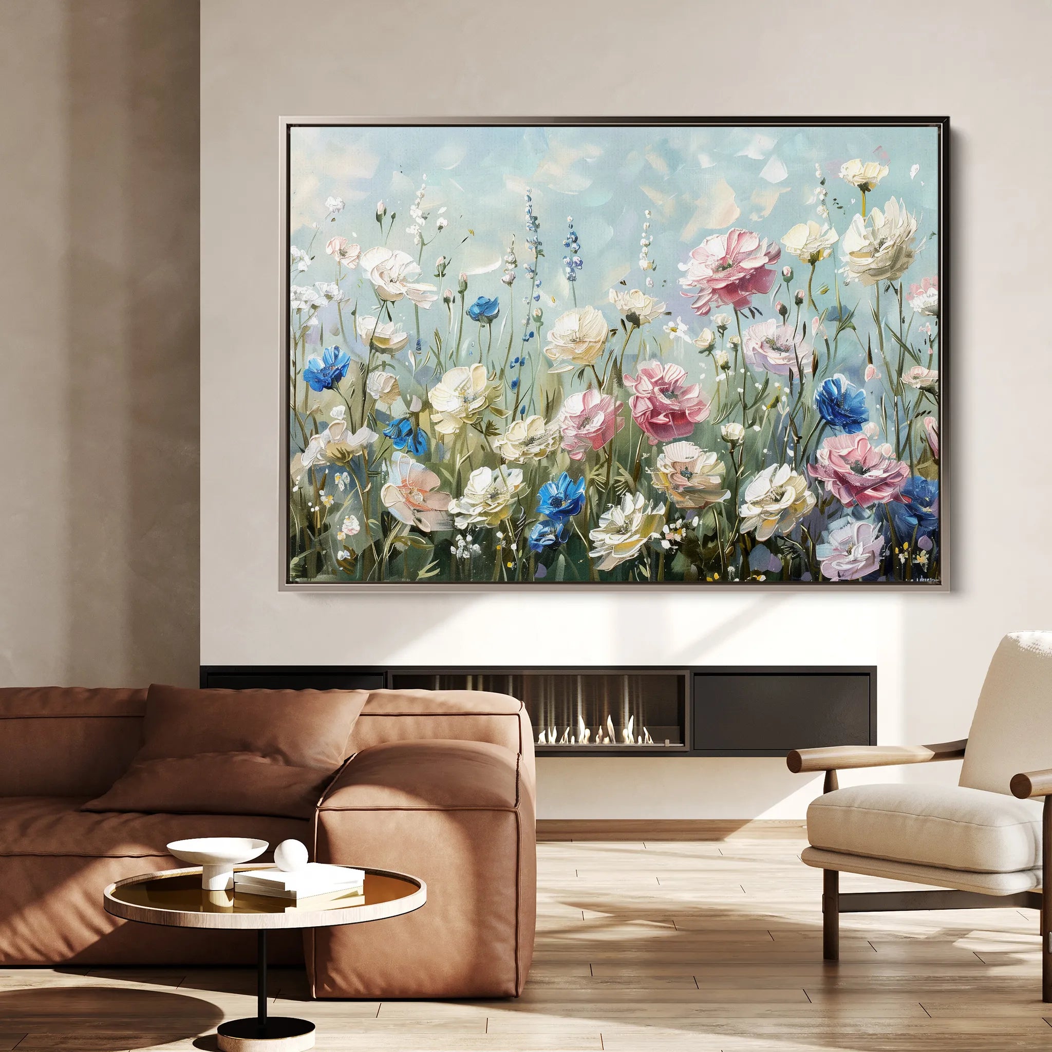 Floral 710 Canvas Art 18" x 24" / 45 x 60 cm / Black