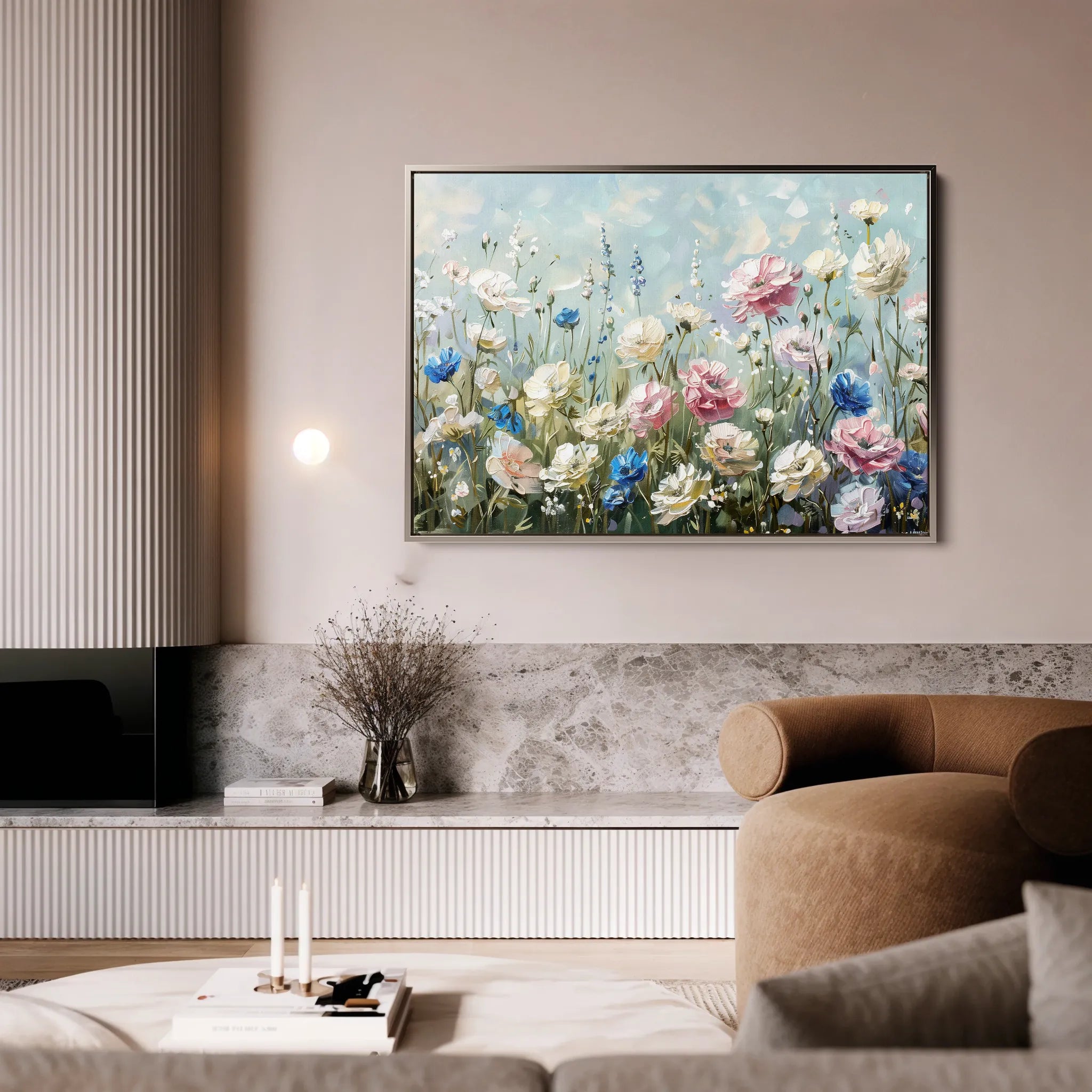 Floral 710 Canvas Art 18" x 24" / 45 x 60 cm / Black