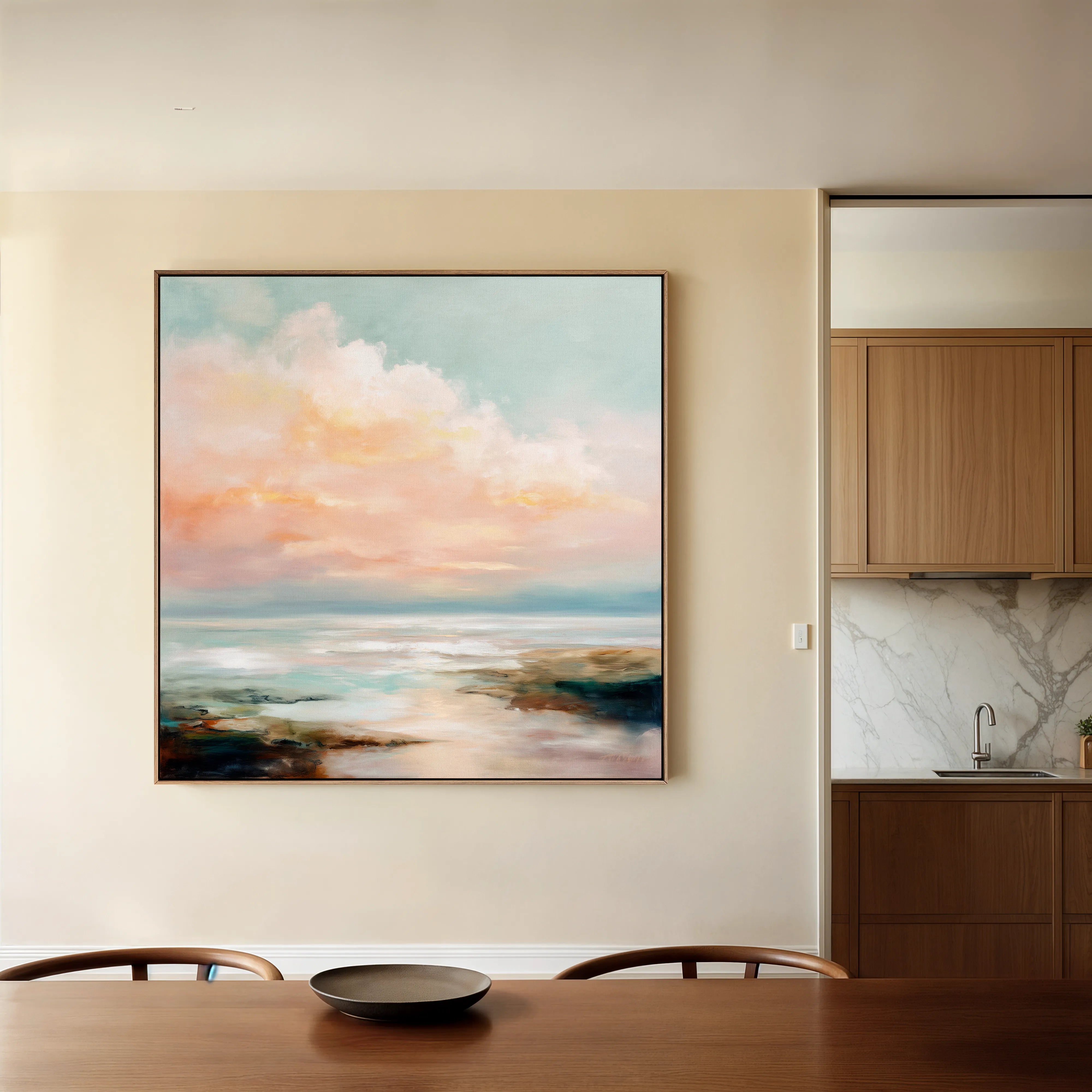Abstract 713 Canvas Art 16" x 16" / 40 x 40 cm / Black