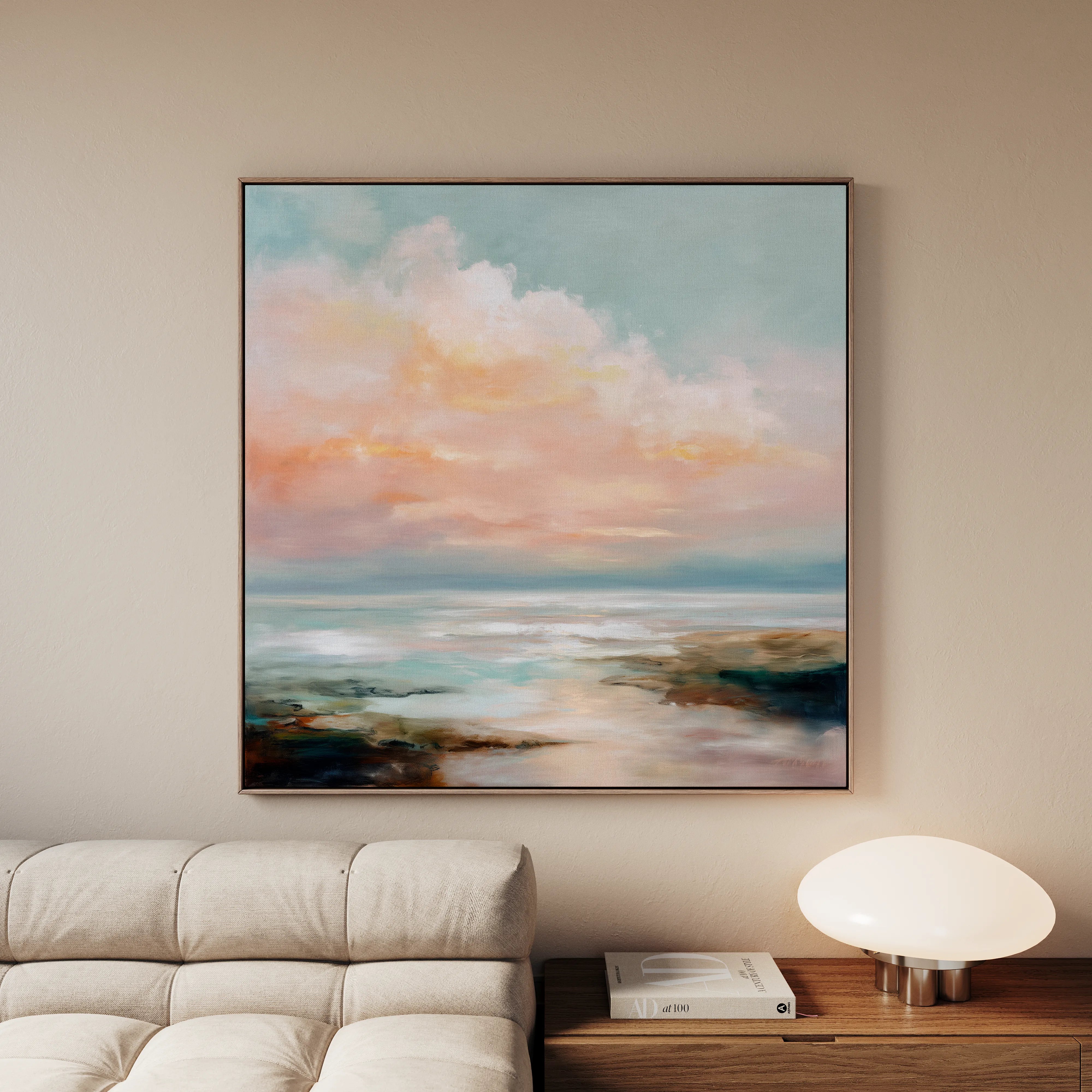 Abstract 713 Canvas Art 16" x 16" / 40 x 40 cm / Black