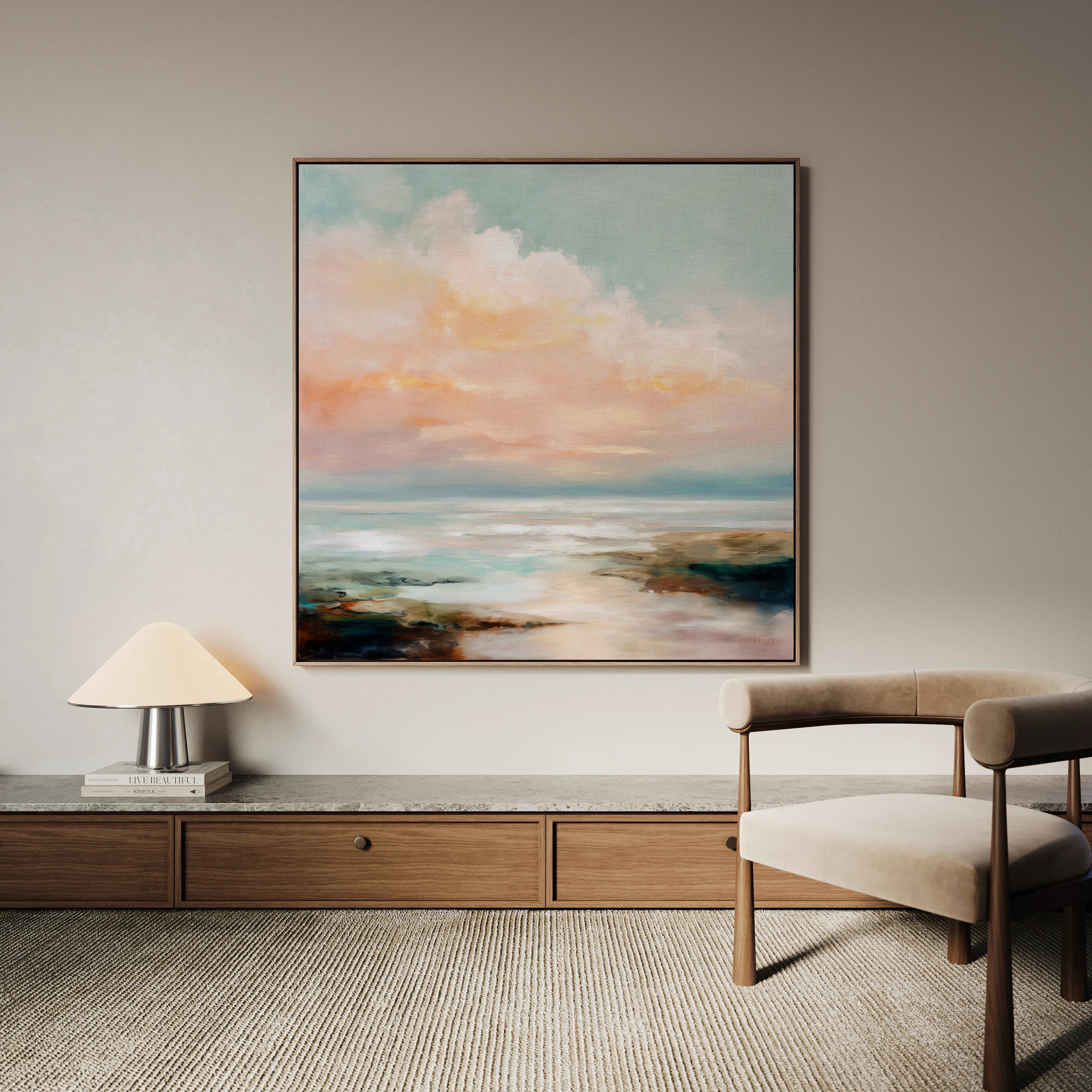 Abstract 713 Canvas Art 16" x 16" / 40 x 40 cm / Black