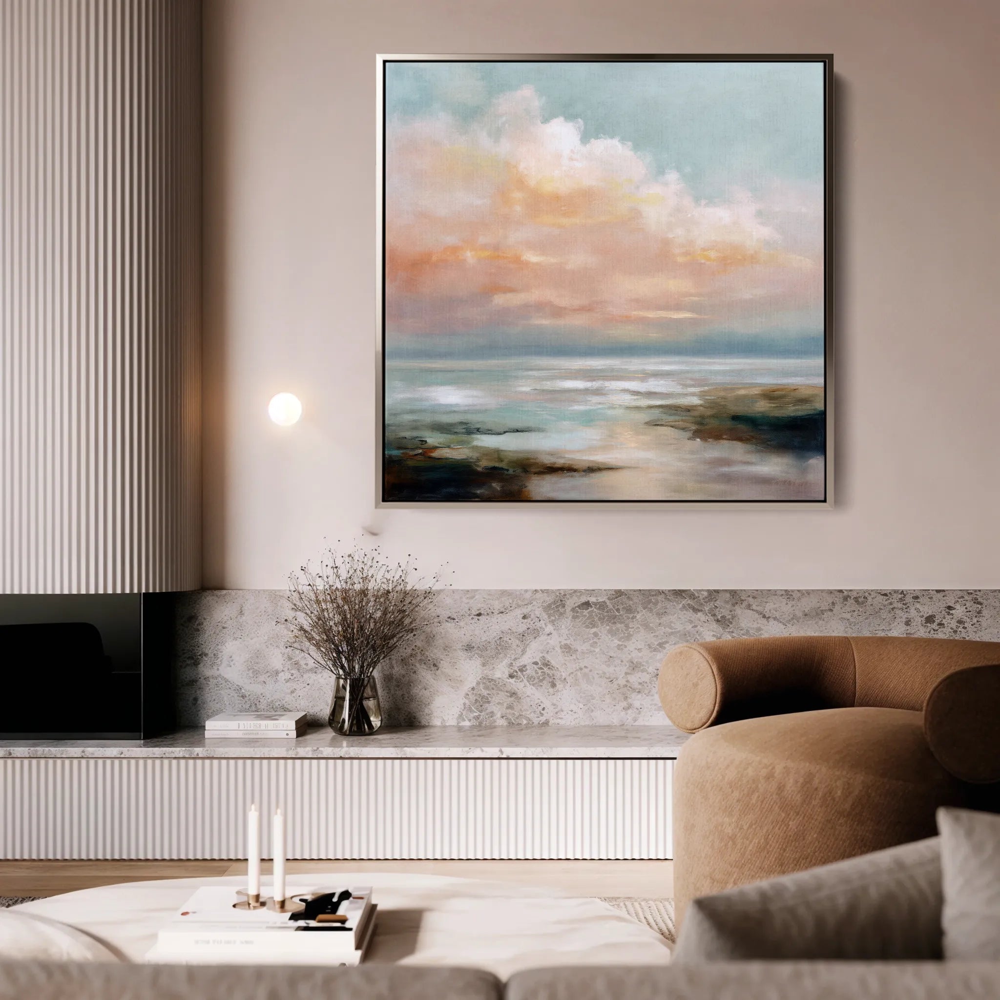 Abstract 713 Canvas Art 16" x 16" / 40 x 40 cm / Black