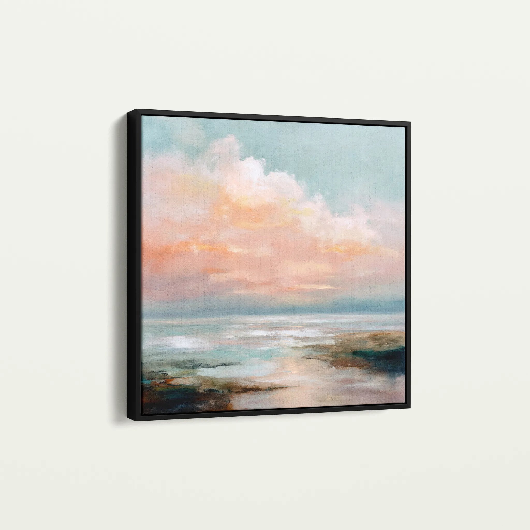 Abstract 713 Canvas Art 16" x 16" / 40 x 40 cm / Black