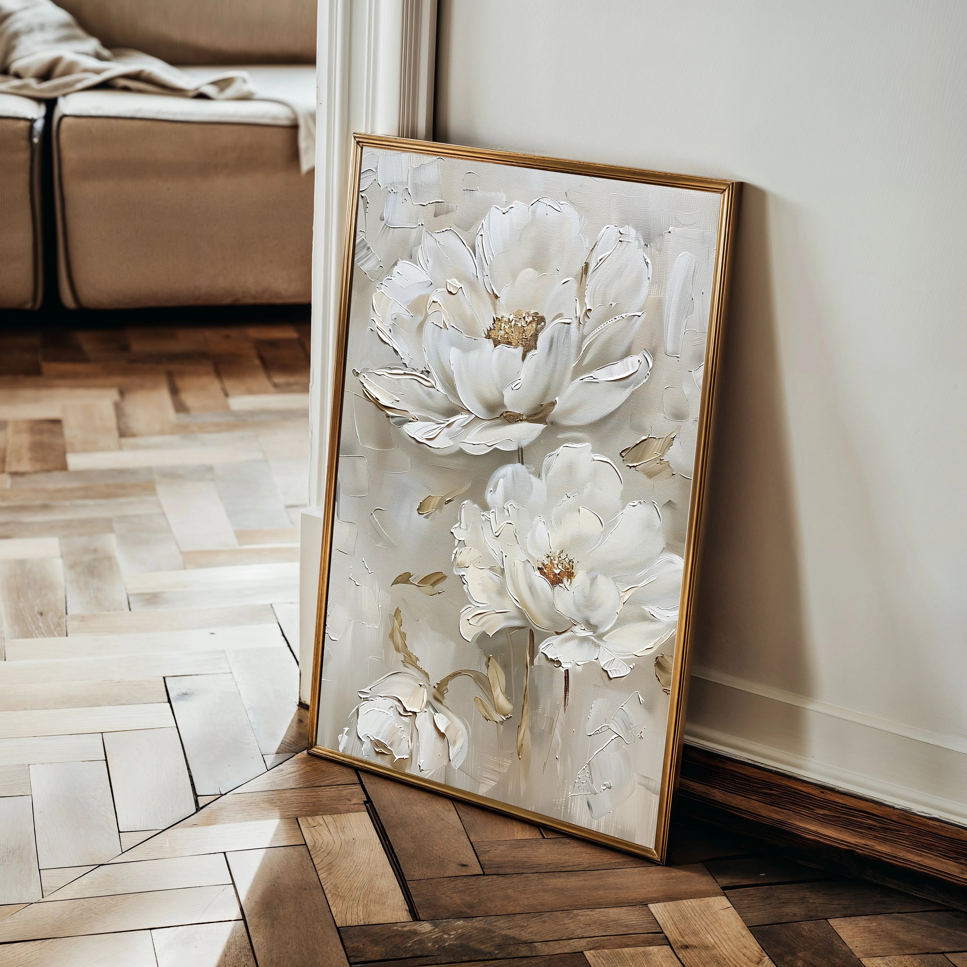 Floral 717 Canvas Art 18" x 24" / 45 x 60 cm / Black