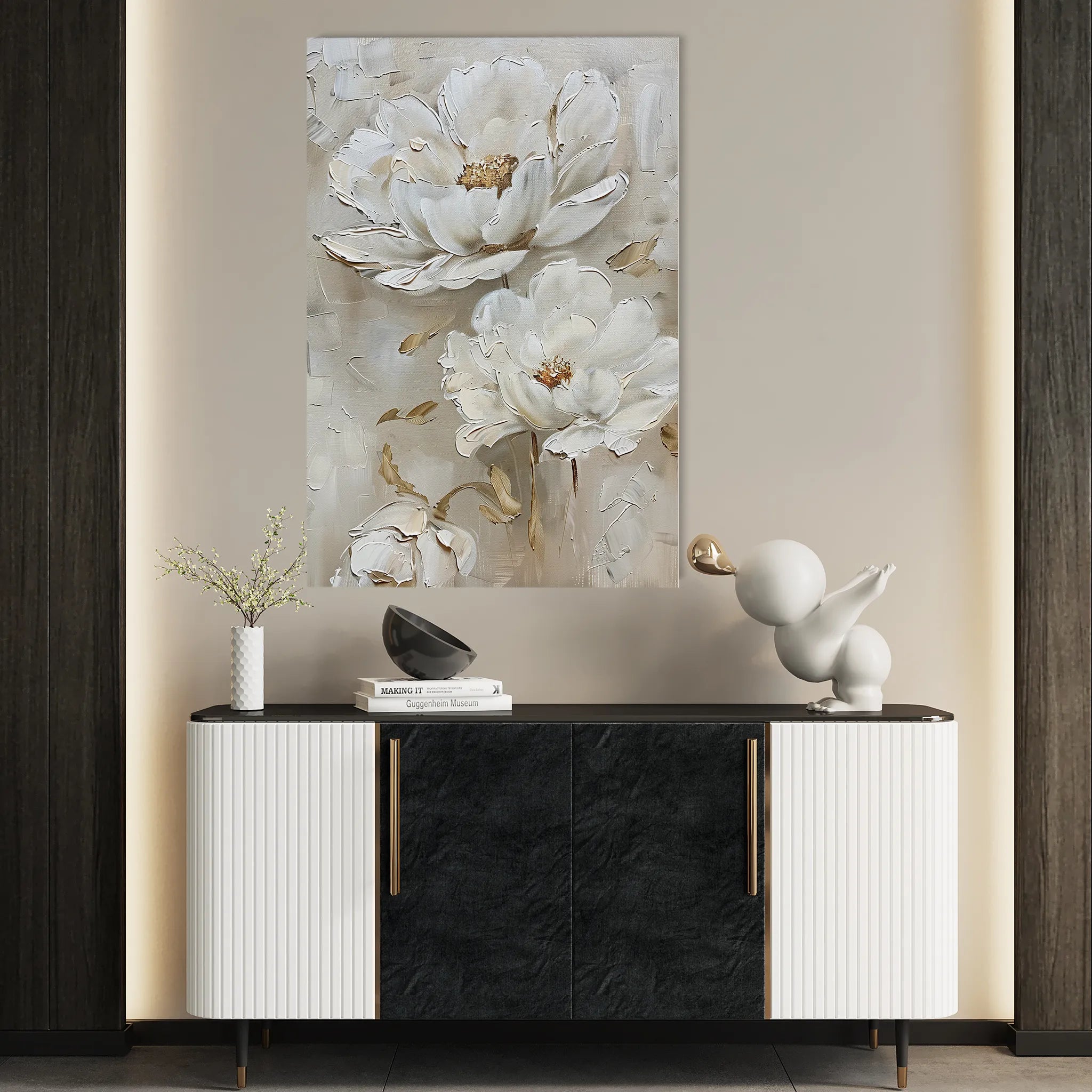 Floral 717 Canvas Art 18" x 24" / 45 x 60 cm / Black
