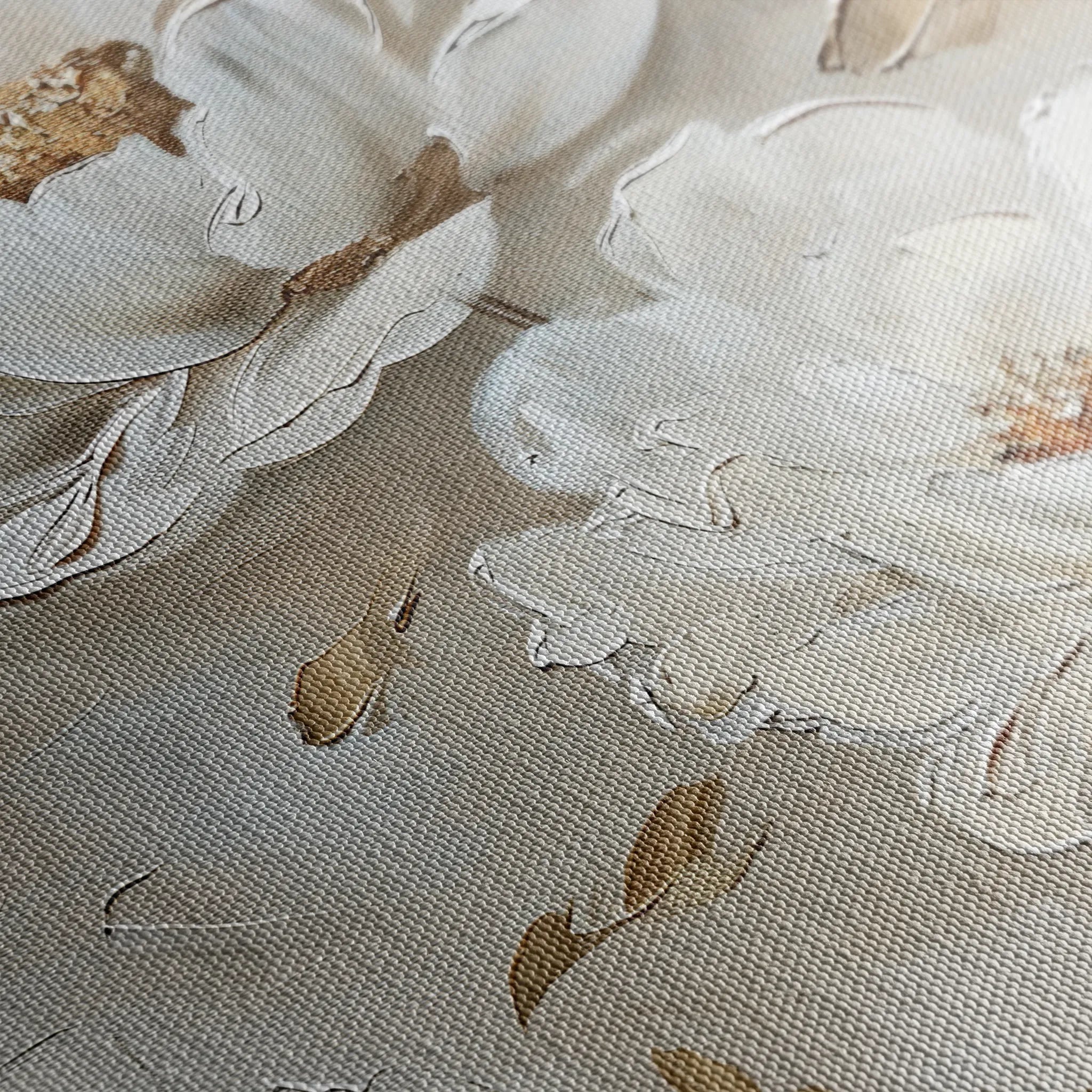Floral 717 Canvas Art 18" x 24" / 45 x 60 cm / Black