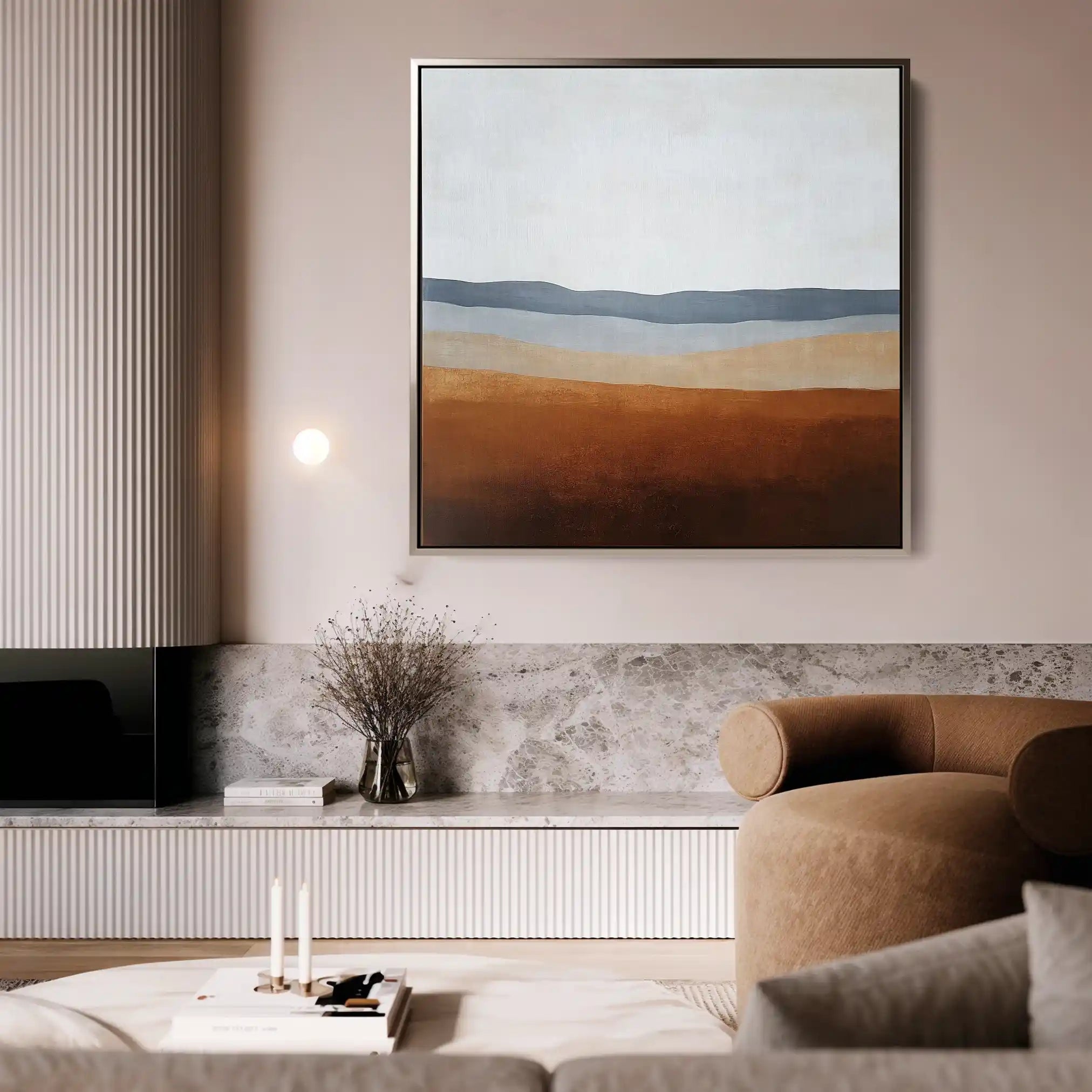 Abstract 718 Canvas Art 16" x 16" / 40 x 40 cm / Black