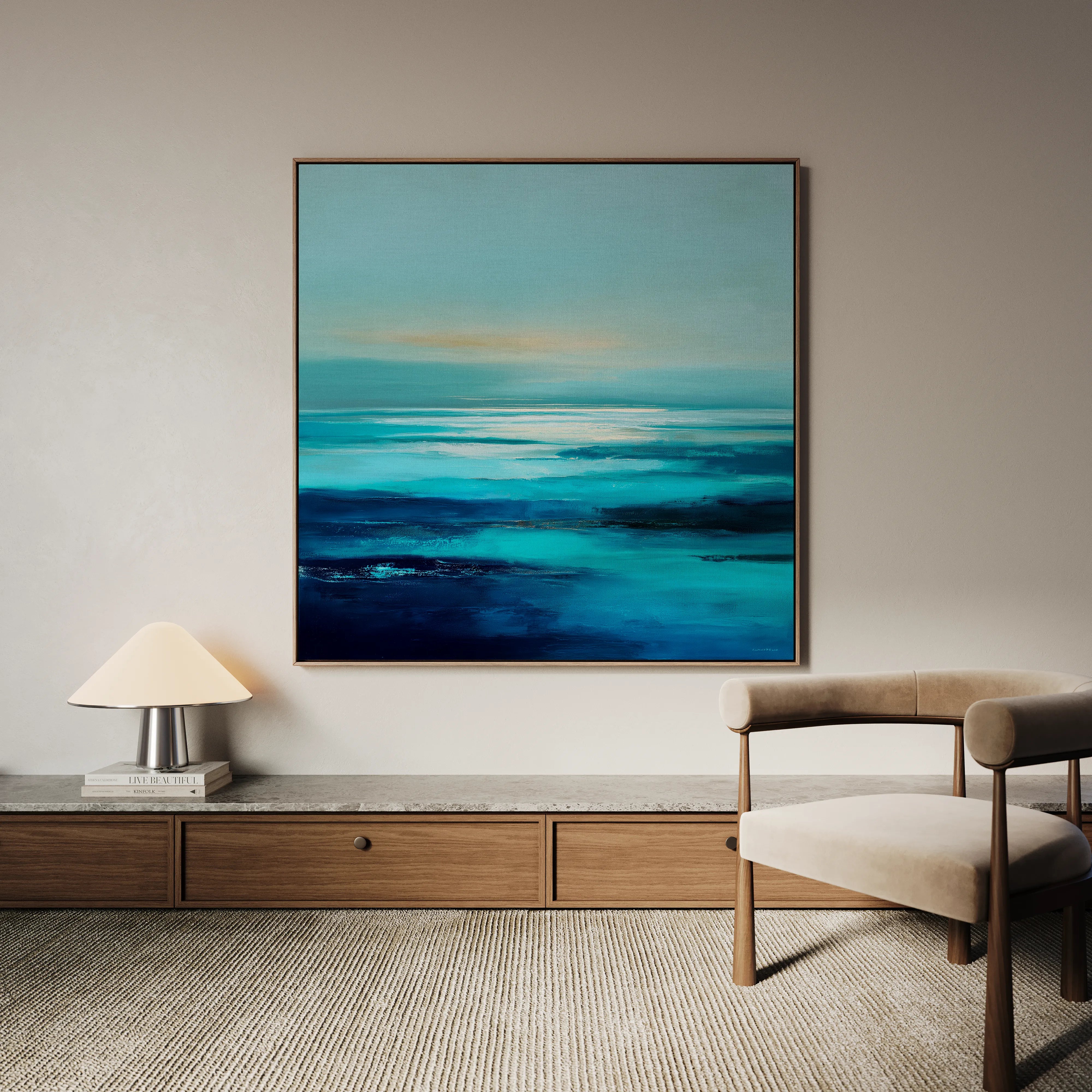 Abstract 722 Canvas Art 16" x 16" / 40 x 40 cm / Black