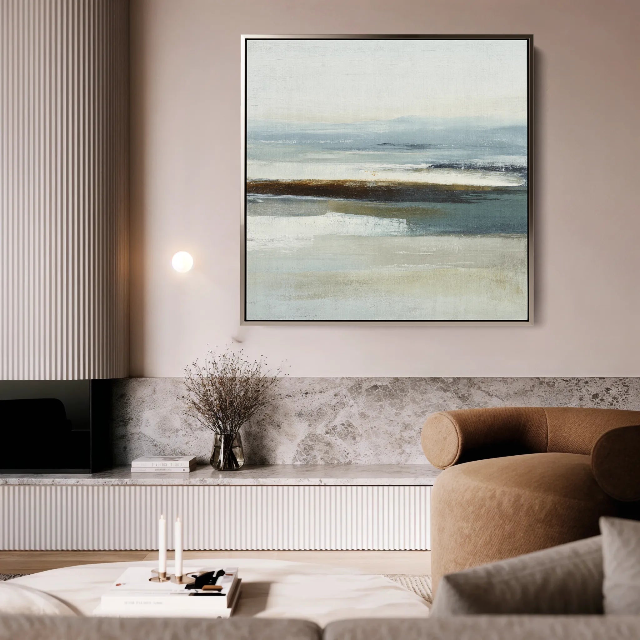 Abstract 724 Canvas Art 16" x 16" / 40 x 40 cm / Black