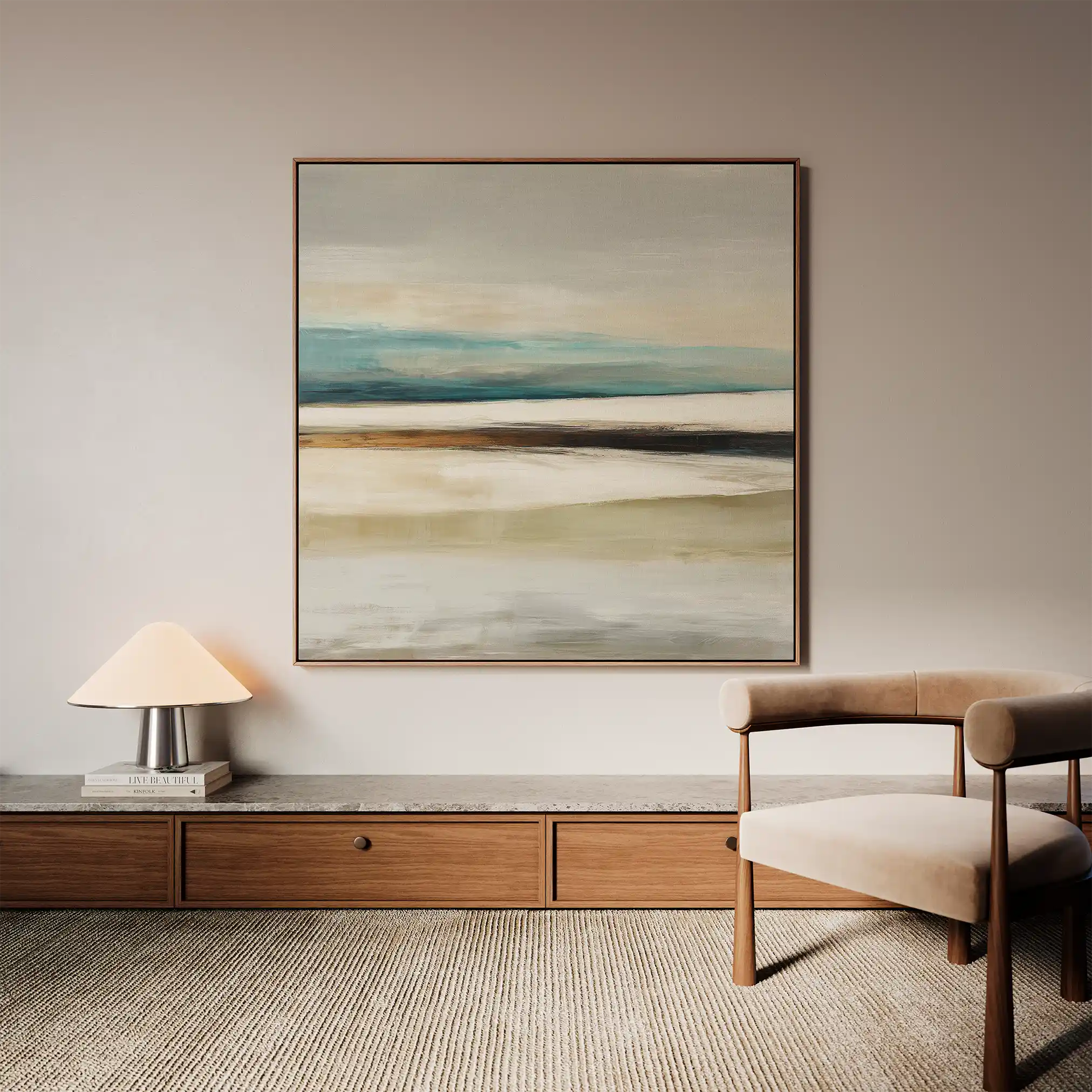 Abstract 725 Canvas Art 16" x 16" / 40 x 40 cm / Black