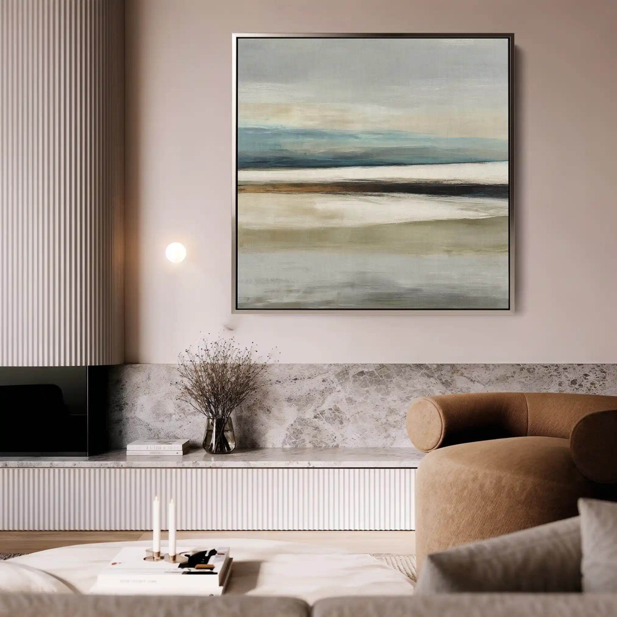 Abstract 725 Canvas Art 16" x 16" / 40 x 40 cm / Black