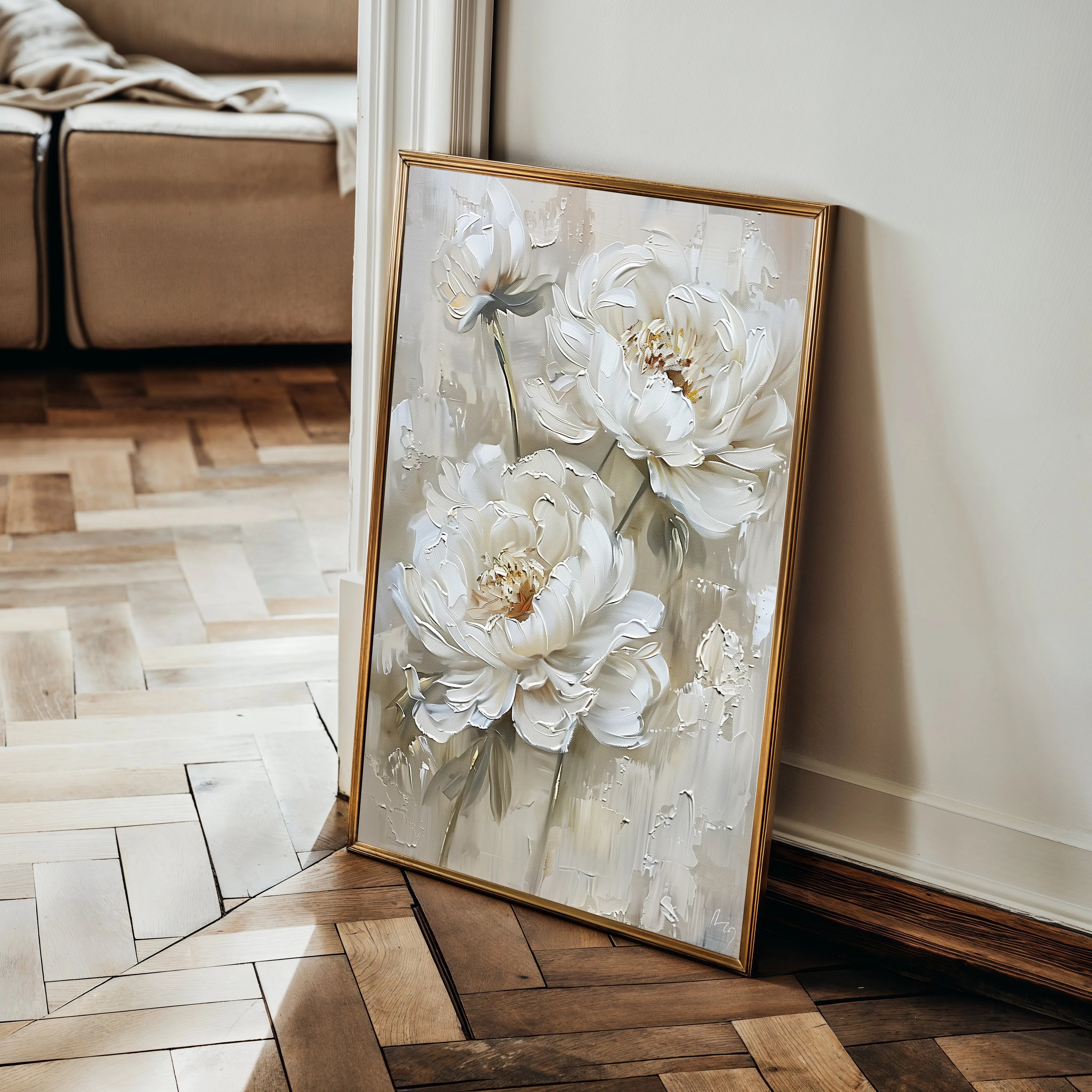 Floral 726 Canvas Art 18" x 24" / 45 x 60 cm / Black