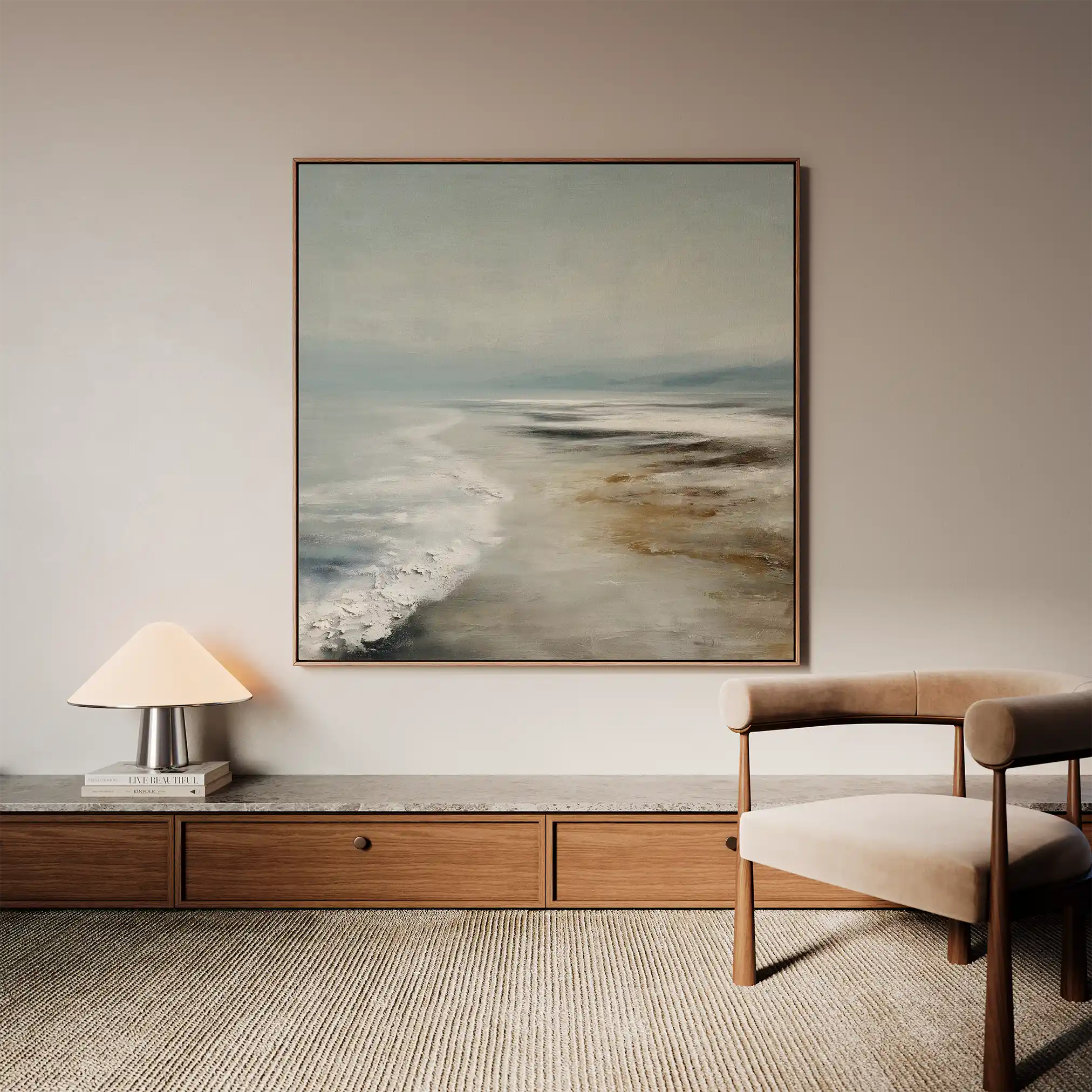 Abstract 727 Canvas Art 16" x 16" / 40 x 40 cm / Black