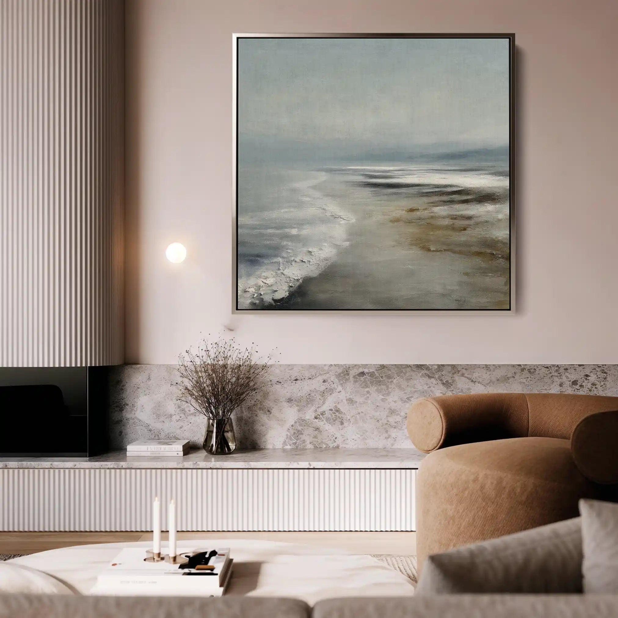Abstract 727 Canvas Art 16" x 16" / 40 x 40 cm / Black