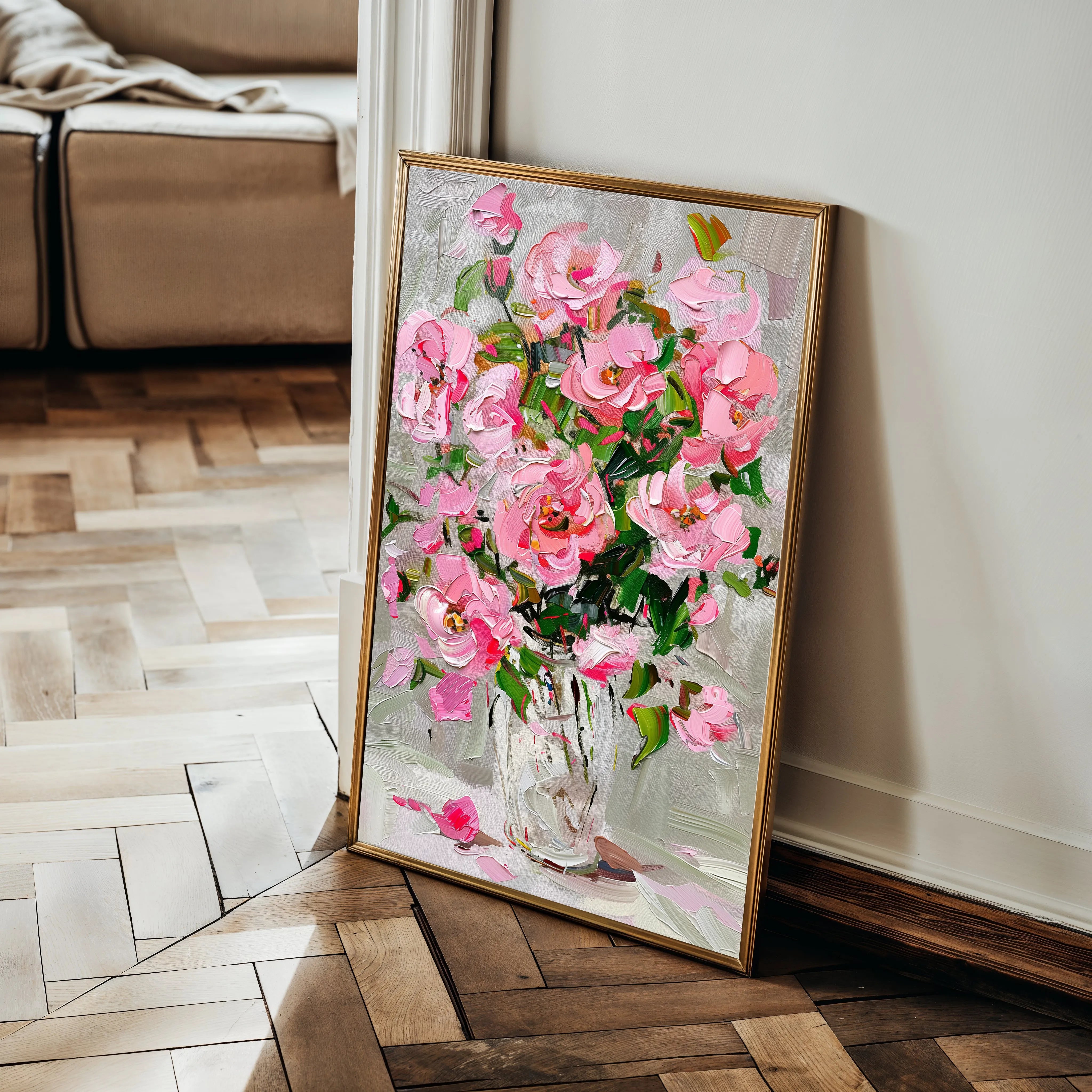 Floral 730 Canvas Art 18" x 24" / 45 x 60 cm / Black