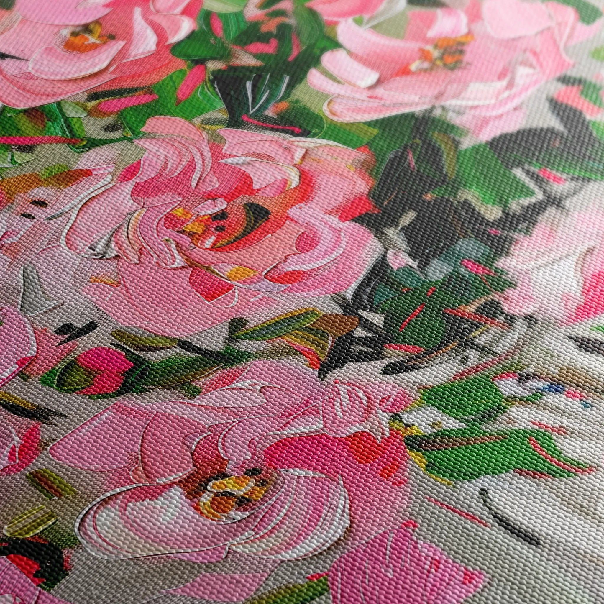 Floral 730 Canvas Art 18" x 24" / 45 x 60 cm / Black