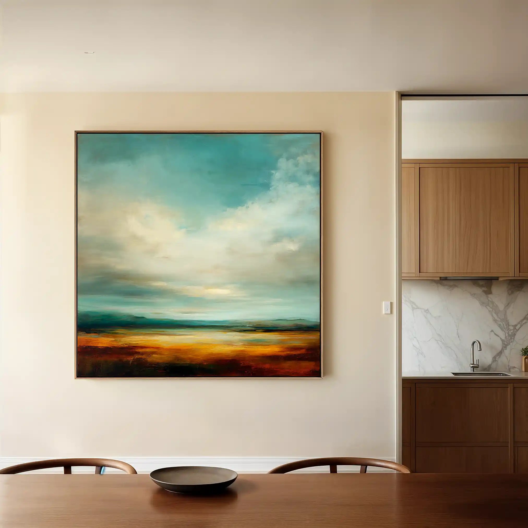 Abstract 733 Canvas Art 16" x 16" / 40 x 40 cm / Black