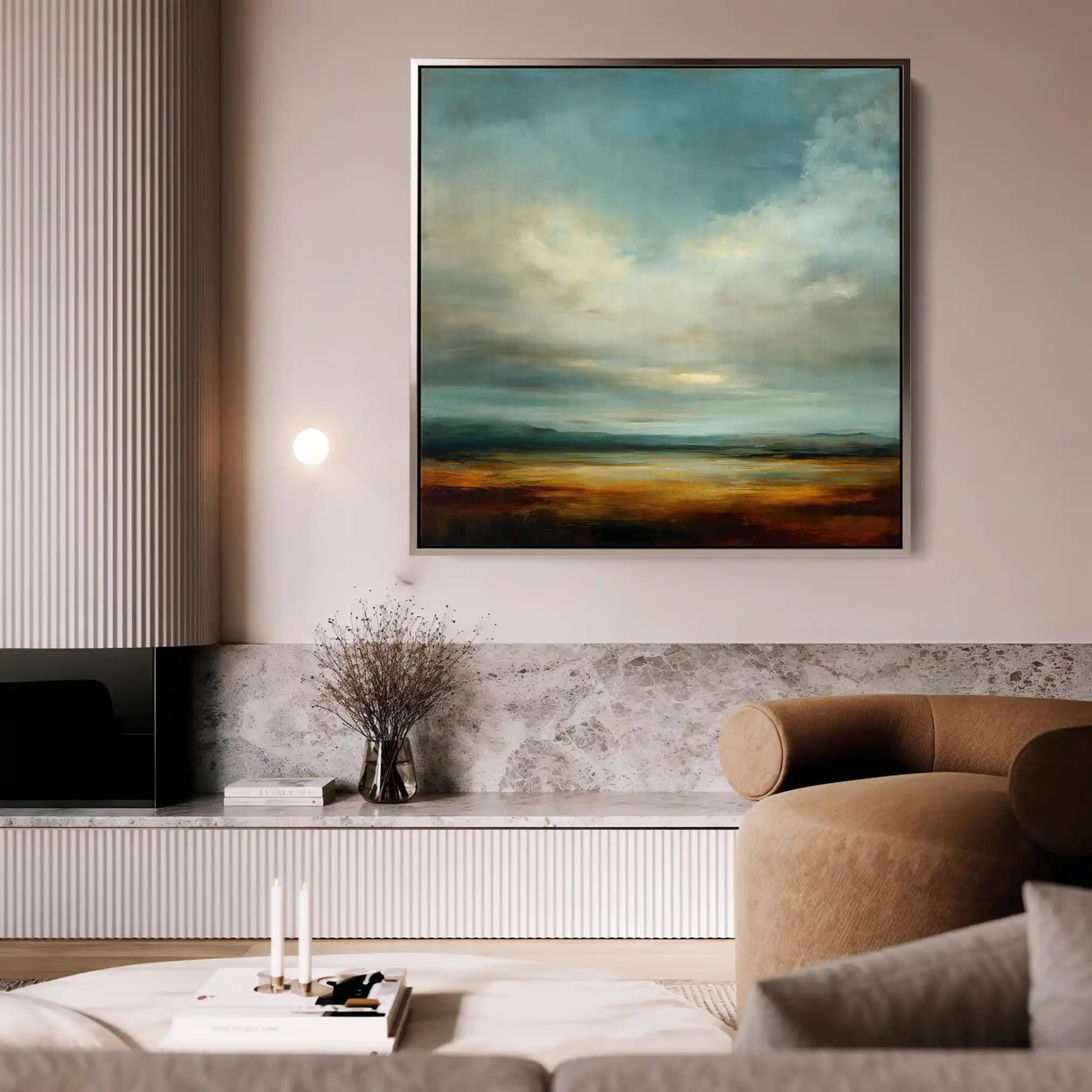 Abstract 733 Canvas Art 16" x 16" / 40 x 40 cm / Black