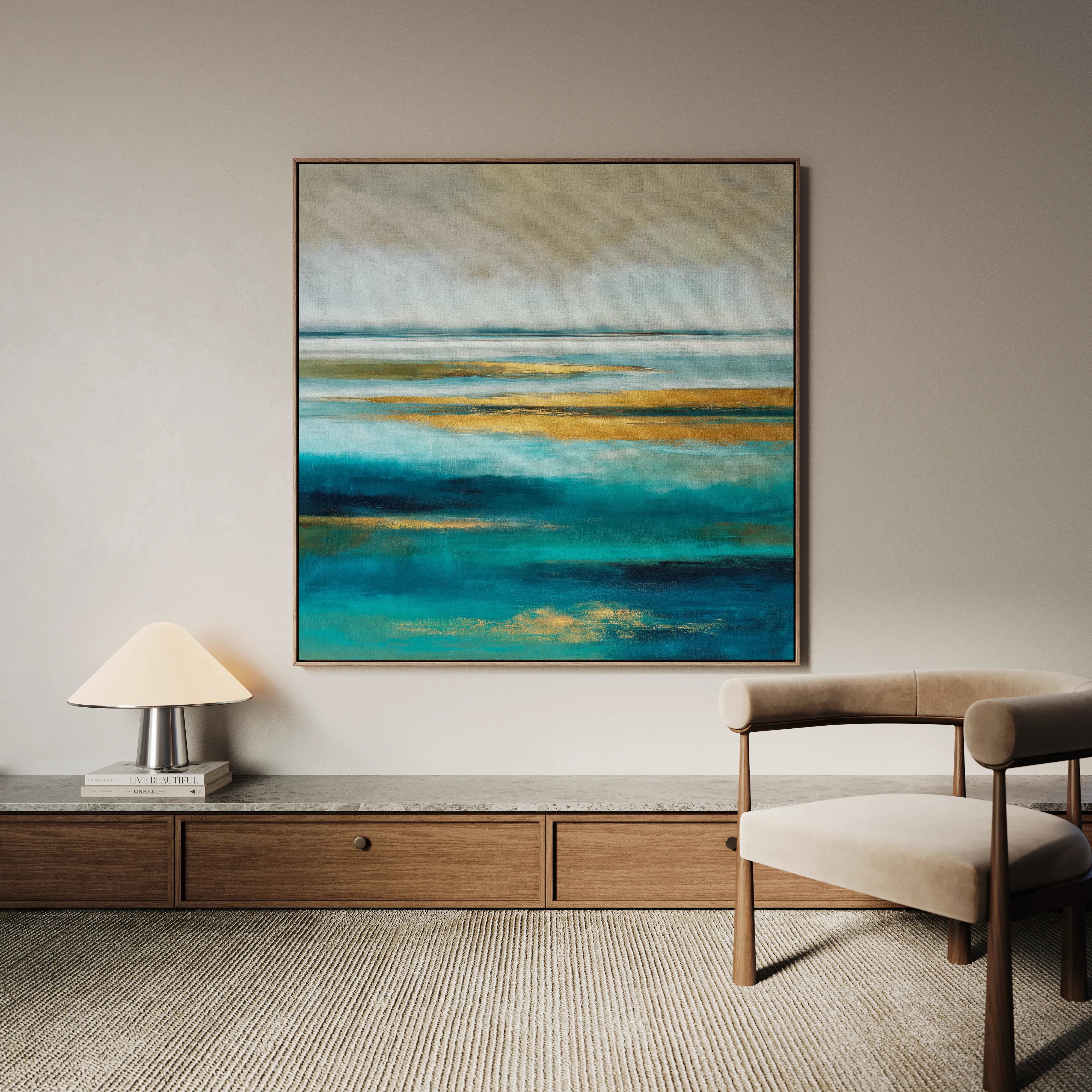 Abstract 737 Canvas Art 16" x 16" / 40 x 40 cm / Black